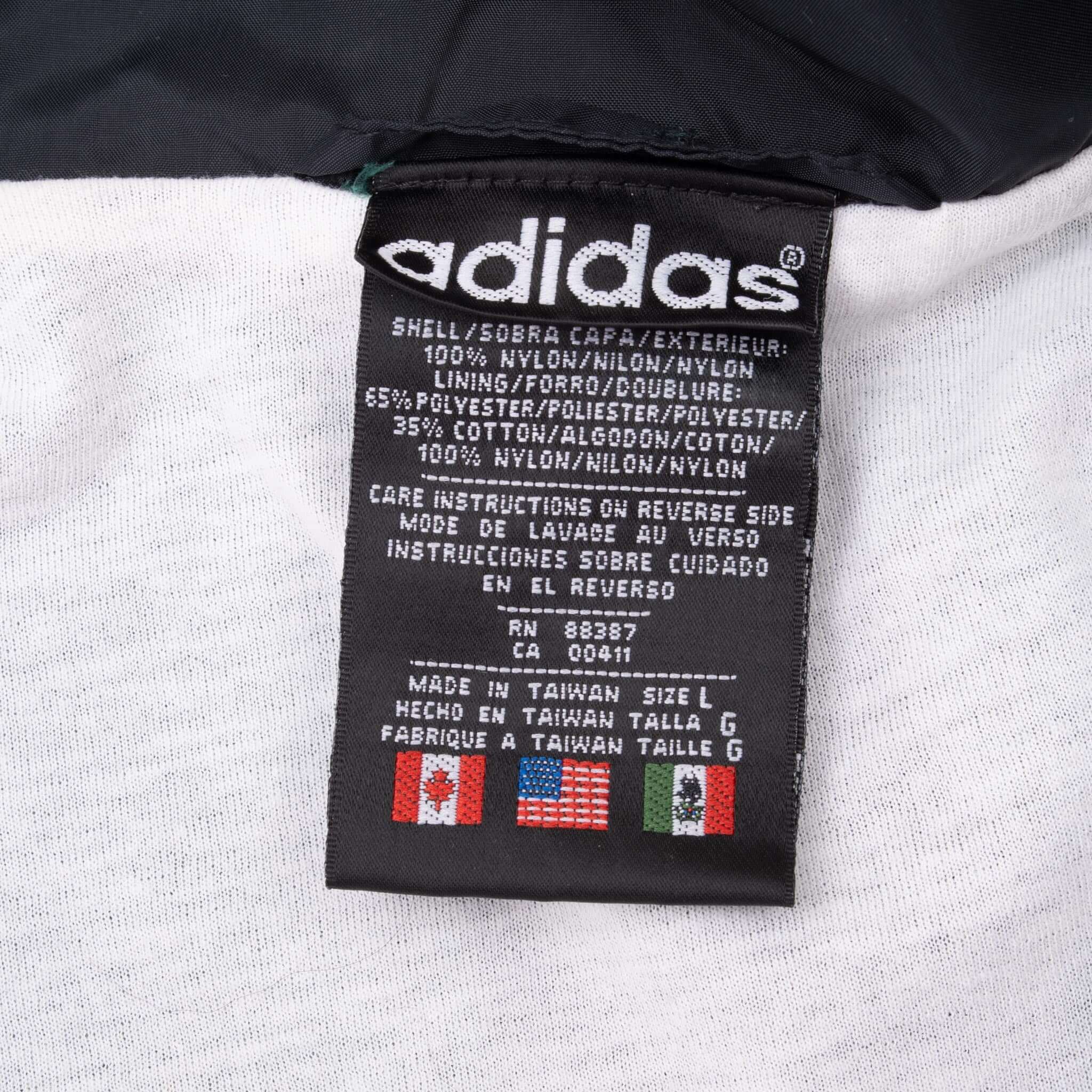 Vintage Adidas Green Windbreaker Jacket 1990s Large - Retro Athletic Outerwear for Running, Hiking & Casual Street Style
