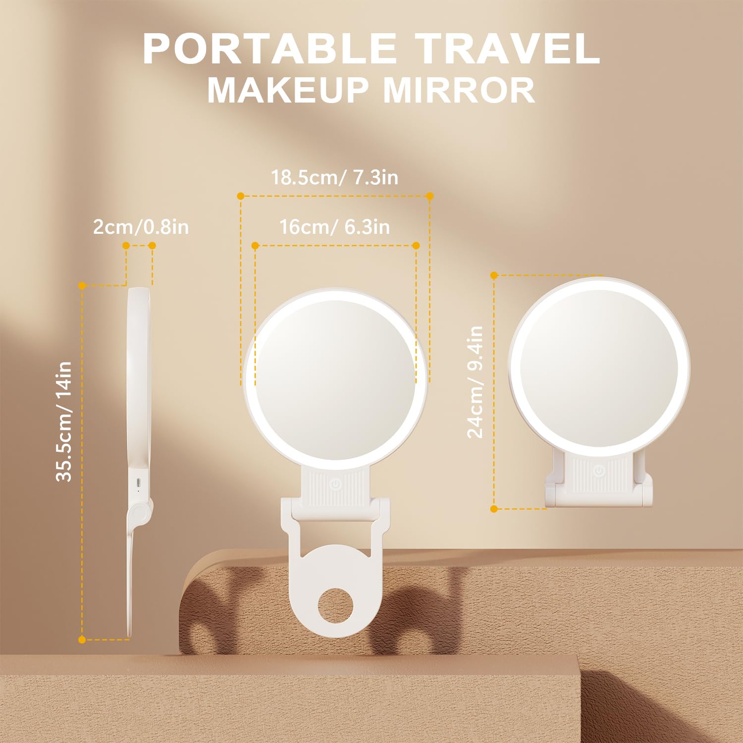 30X Magnifying Mirror with LED Light - Double Sided Makeup Mirror with Adjustable Handle, Portable Travel Vanity Mirror with Tweezers - Perfect for Home, Bathroom & Travel Makeup Application