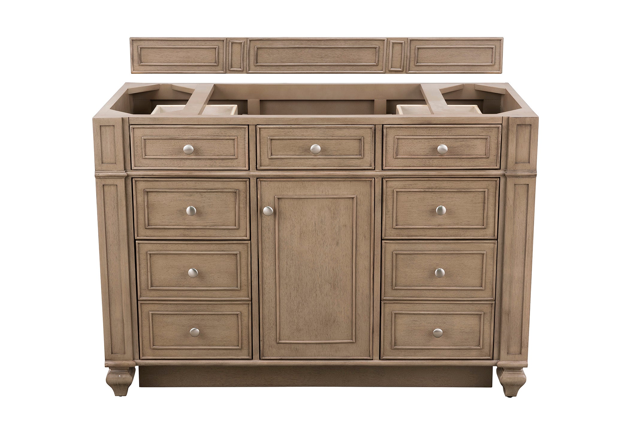 Bristol 48 Inch Single Bathroom Vanity in Whitewashed Walnut Finish - Perfect for Modern Farmhouse & Coastal Style Bathrooms