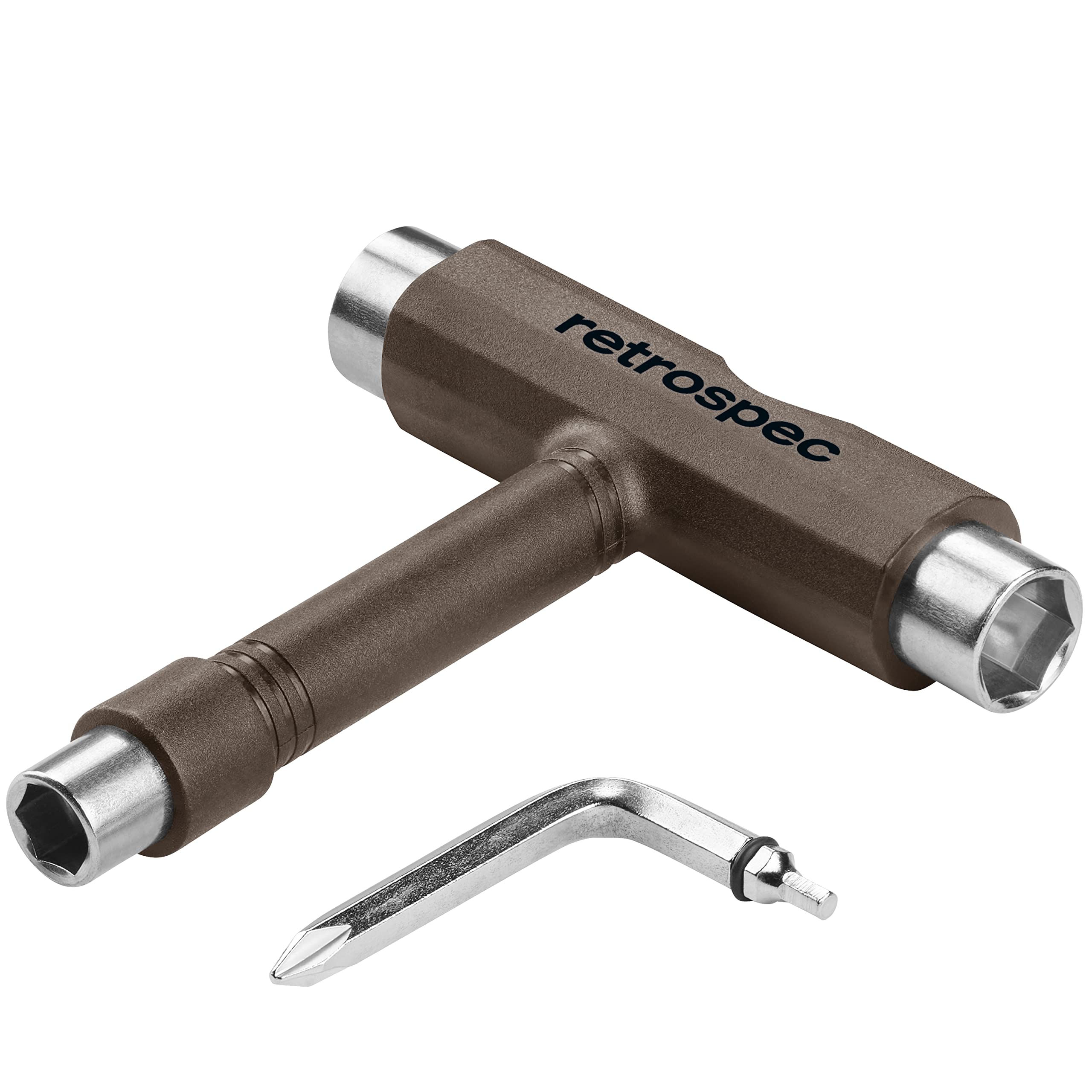 Retrospec Upkeep All-in-One Multi-Function Portable Skate Tool with 2-in-1 Allen Wrench & Phillips Head Screwdriver - Perfect for Adjusting and Tightening Skateboard, Longboard Wheels, Trucks, Kingpins - Ideal for Skateboard Maintenance, DIY Repairs & On-the-Go Tuning