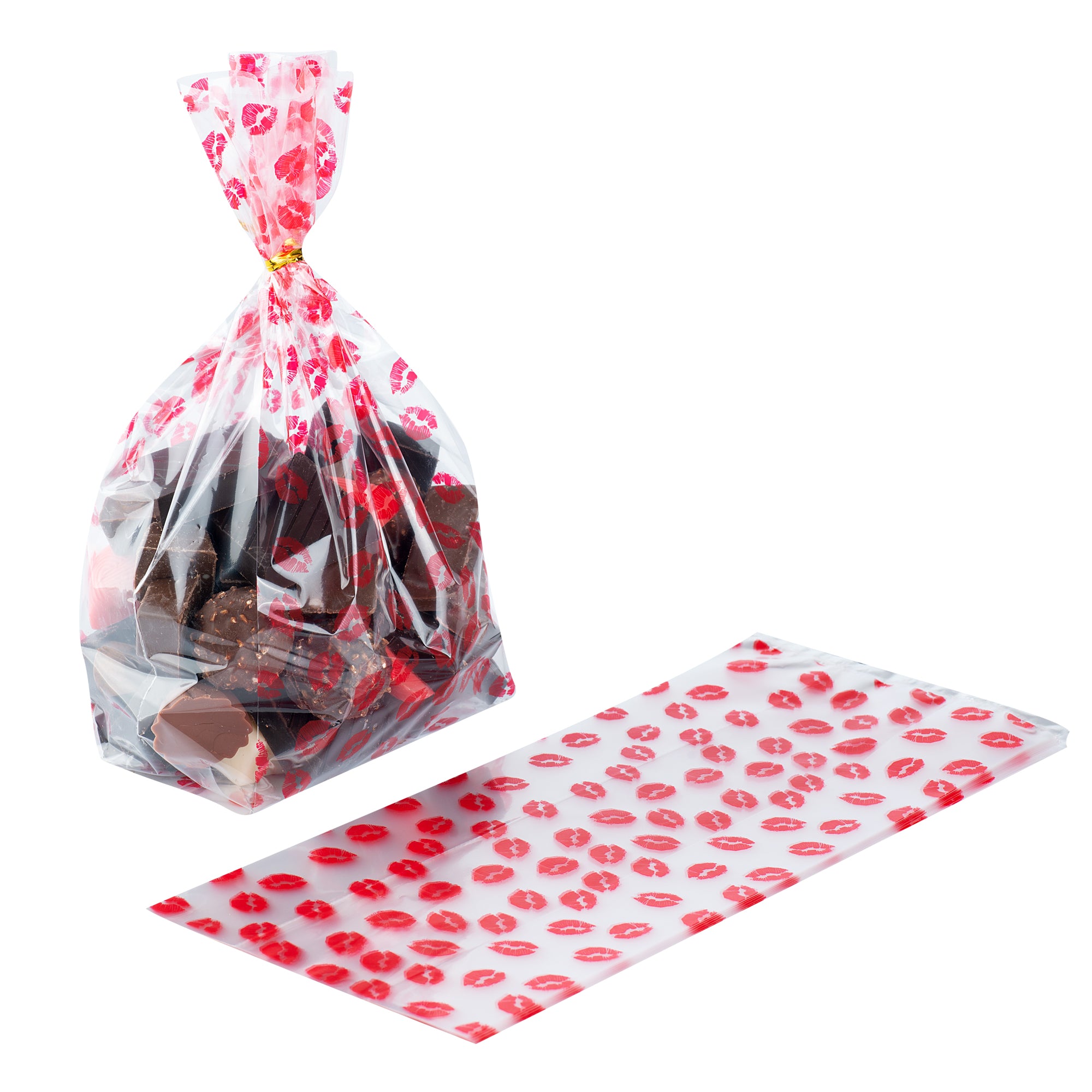Plastic Candy Bags with Sexy Lips Design - Gusseted, 5x3x11 Inches, 4000 Count Bulk Box - Perfect for Candy Packaging, Party Favors & Retail Display