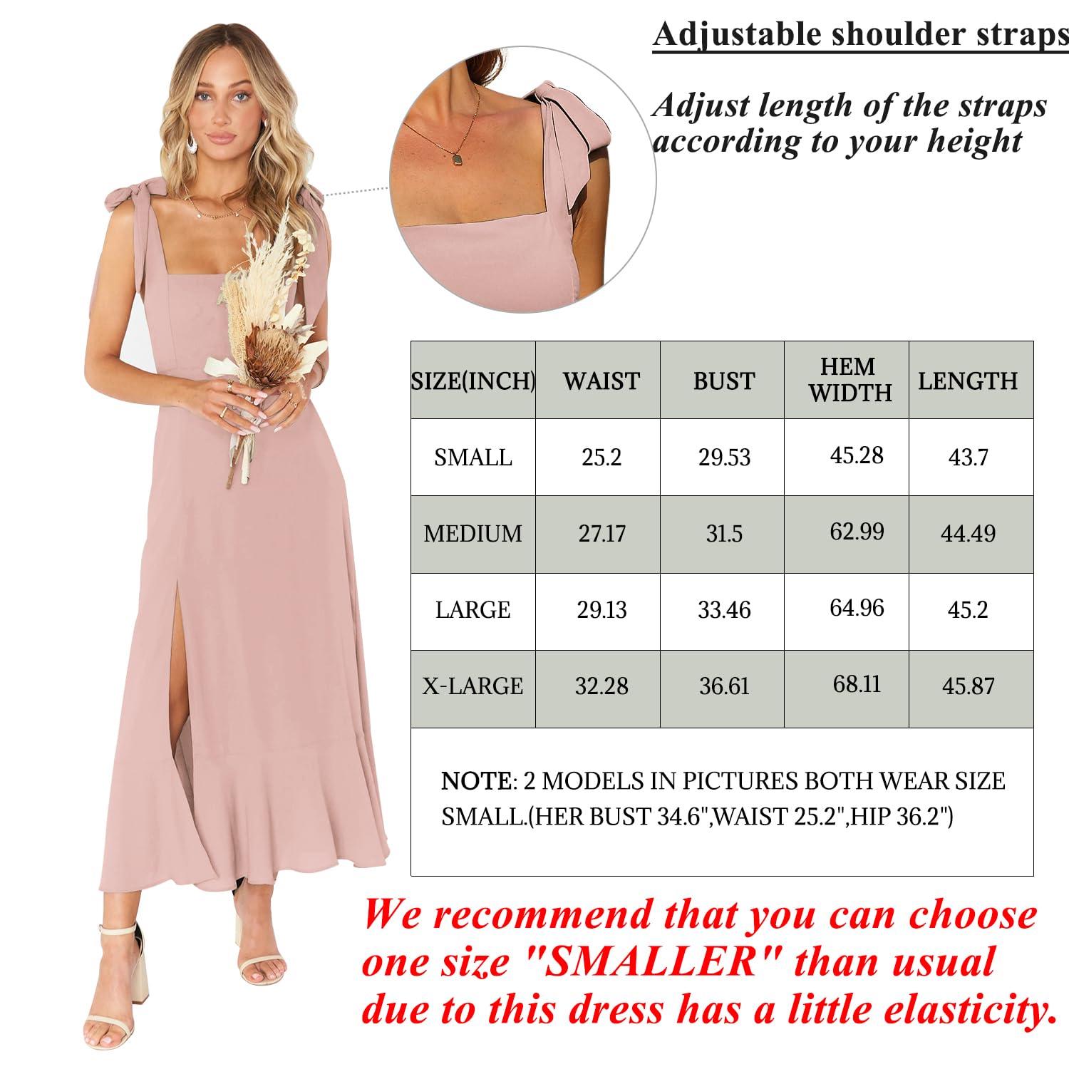 Elegant Women's Midi Dress for Wedding Guest - Square Neck Ruffle Split Formal Bridesmaid Dress for Cocktail Party, Evening Gown, Special Occasions & Date Nights