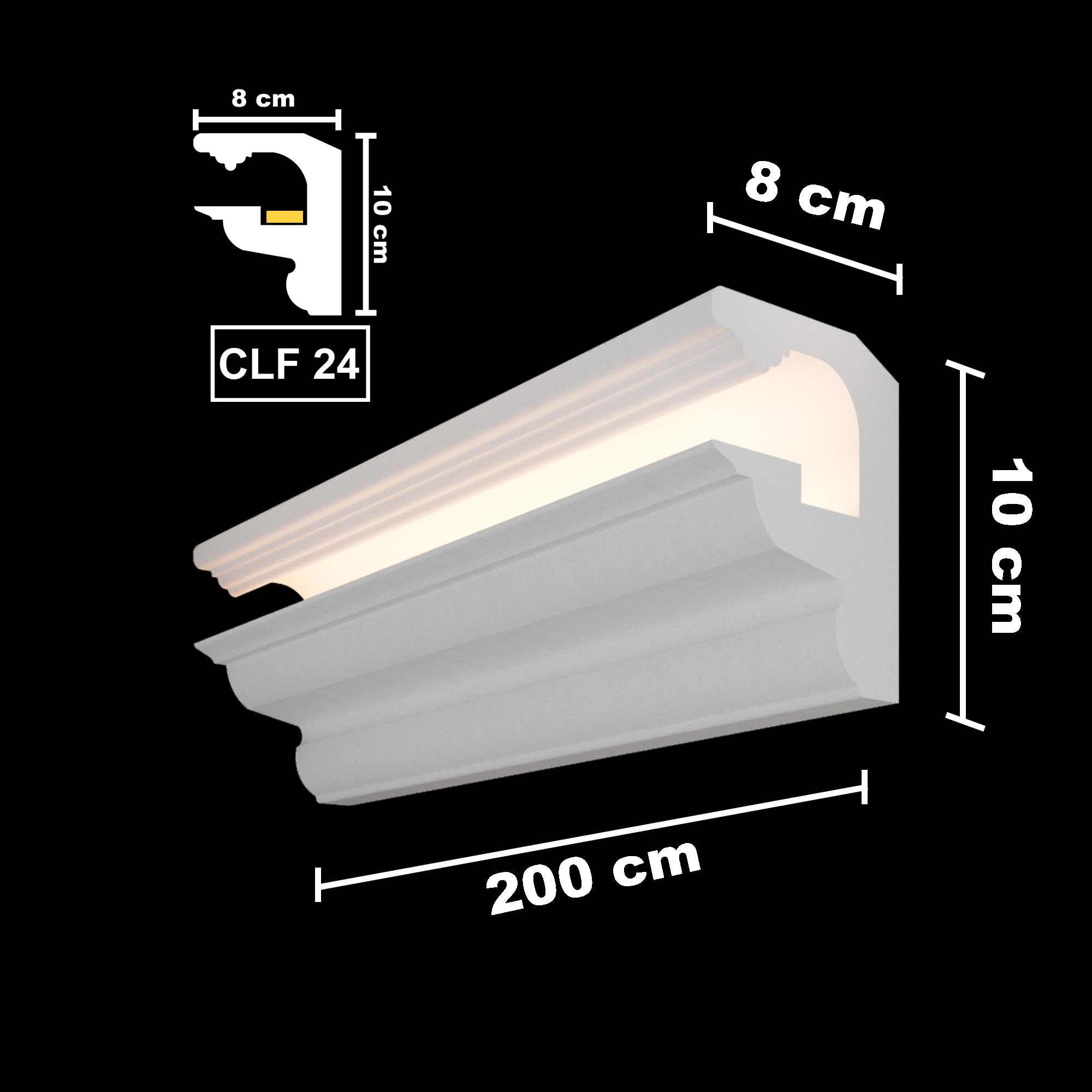 Premium LED Coving 16 Meters - XPS Ceiling Cornice with Energy-Efficient LED Lighting - Lightweight Moulding for Modern Home & Office Decor - Perfect for Living Rooms, Bedrooms & Commercial Spaces