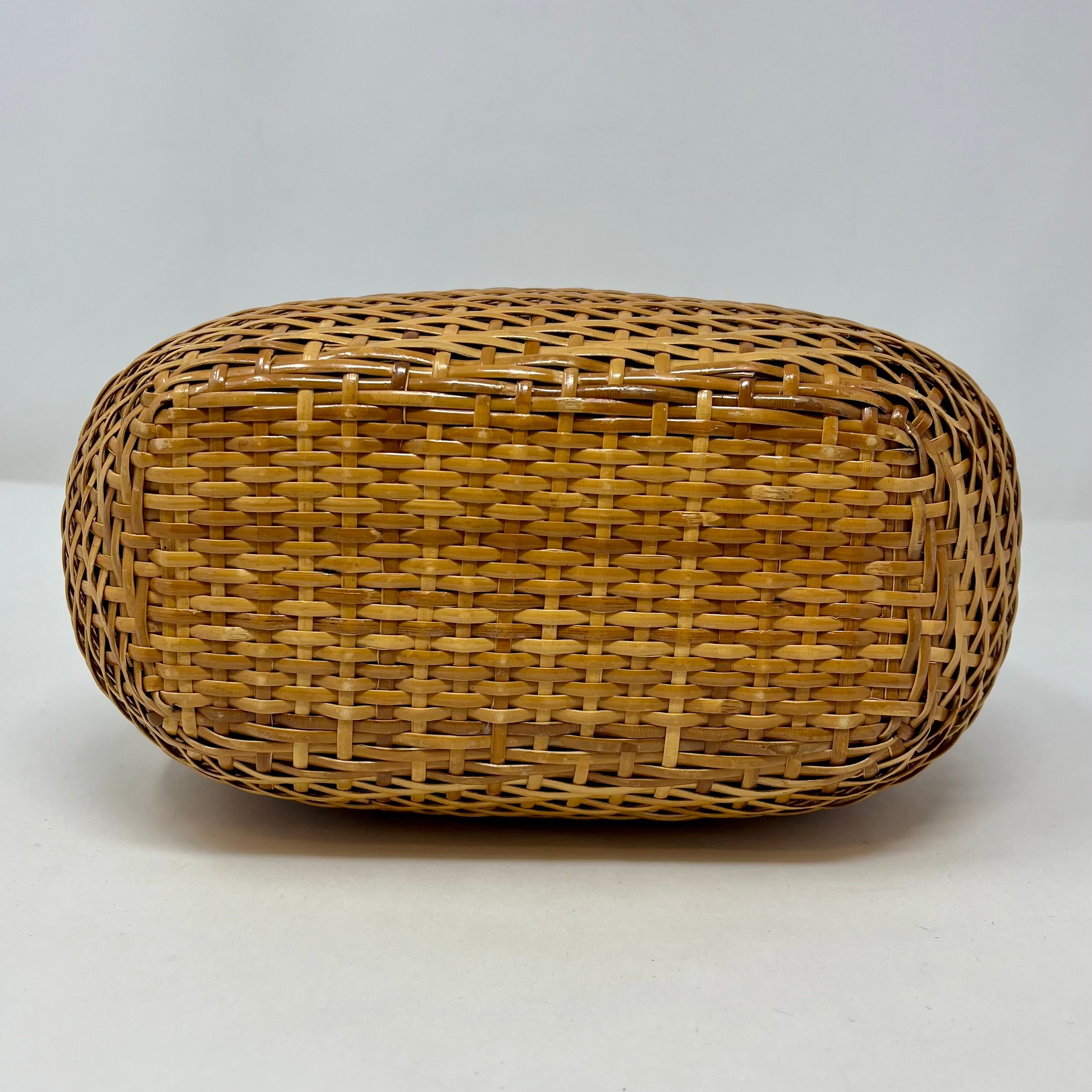 Chanel Rattan Wicker Shoulder Bag for Women - Vintage Inspired Handwoven Crossbody Purse - Perfect for Beach, Summer Outfits and Boho Fashion