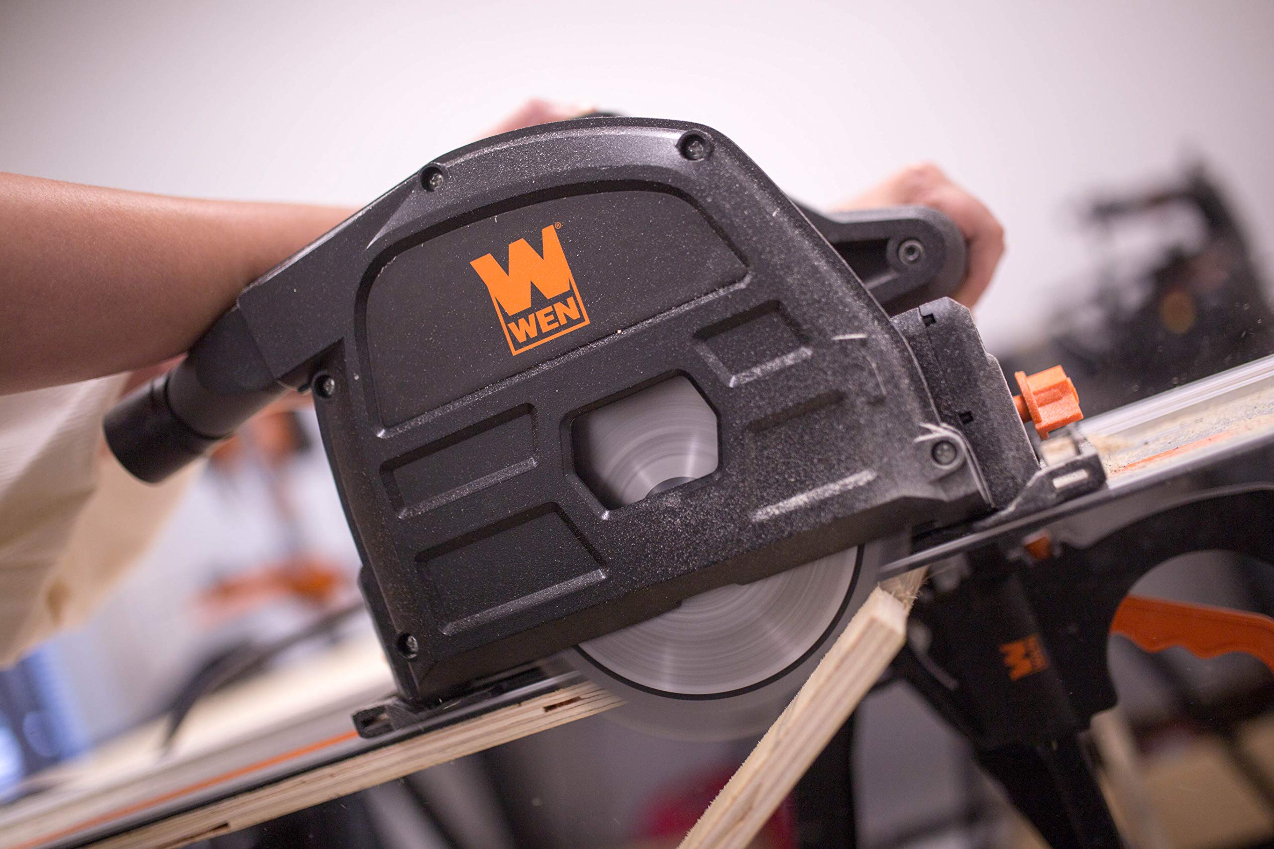 WEN 6.5-Amp Plunge Cut Circular Track Saw Kit with 55-Inch Guide Rail & Clamps - Perfect for Woodworking, Ripping Boards, Trimming Doors, and DIY Home Improvement Projects