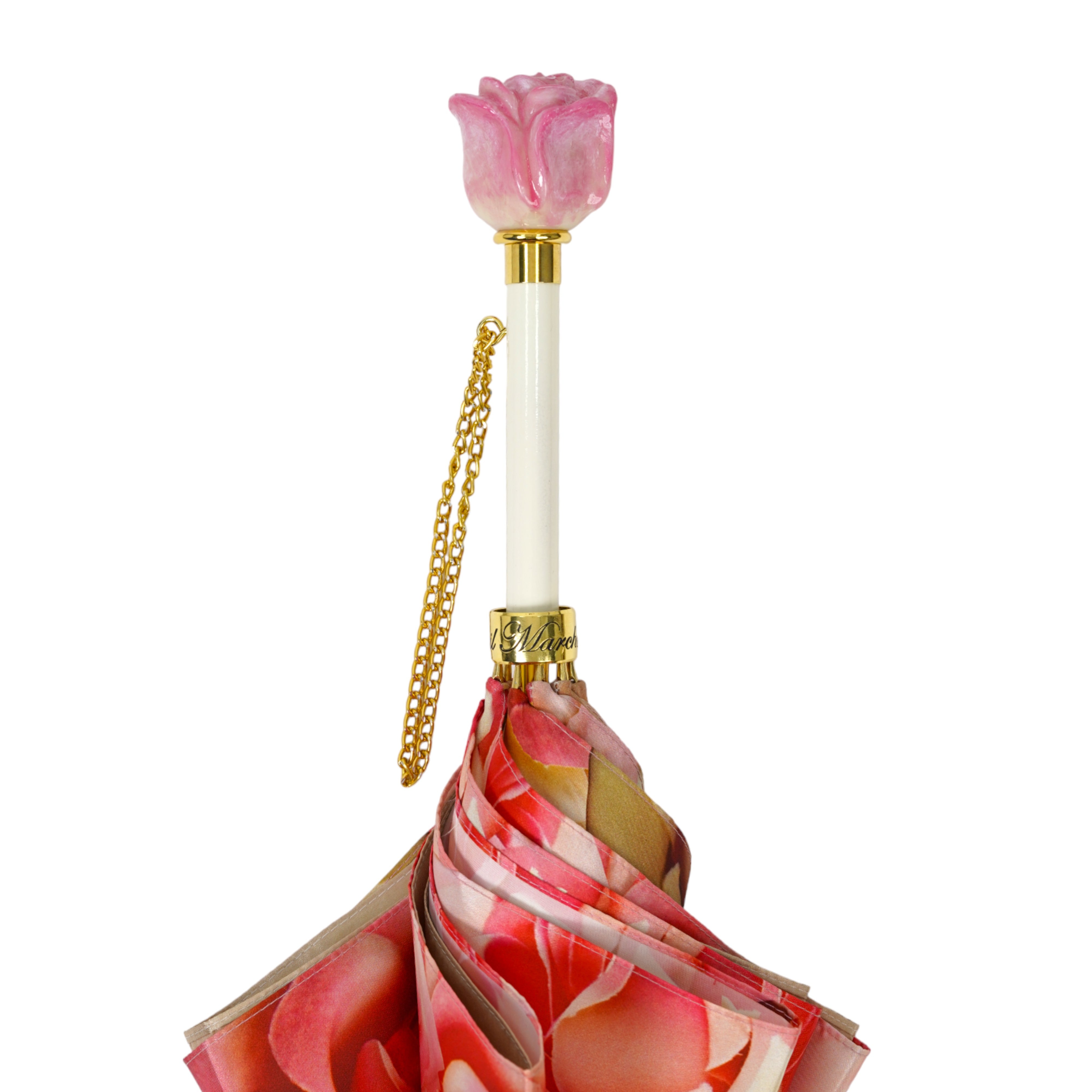 Hand-Painted Rose Umbrella - Premium Crafted Waterproof Windproof Compact Folding Umbrella for Women & Men - Perfect for Rainy Days, Weddings, Gifts & Outdoor Events