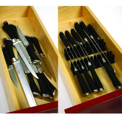 Norpro 4-Piece Knife Drawer Organizer Set - Universal Fit for All Knife Sizes & Styles | Perfect for Kitchen Utensil Storage & Organization