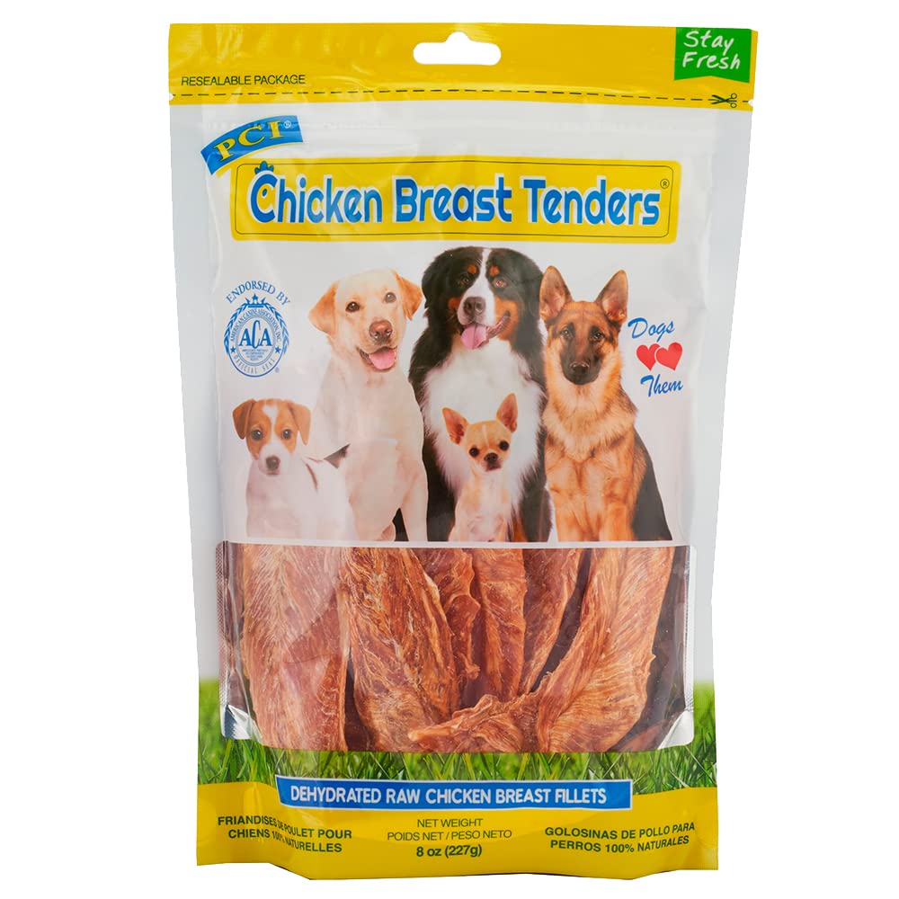 PCI Chicken Breast Tenders Dog Treats - 8 oz Natural Protein Snacks for Dogs - Grain-Free, Healthy Training & Rewards Treats - Perfect for Small, Medium & Large Breeds - Indoor & Outdoor Use