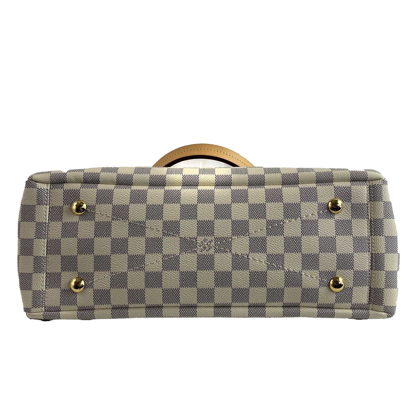 Louis Vuitton Lymington Damier Azur Canvas Handbag with Top Handle & Shoulder Strap - Luxury Designer Tote for Women, Perfect for Work, Travel & Everyday Use