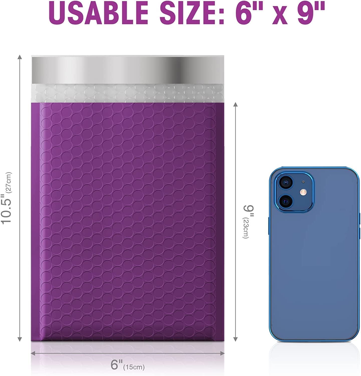 6x10 Bubble Mailer Padded Envelopes for Shipping | Waterproof Purple Mailing Bags | Perfect for Ecommerce, Small Business & eBay Sellers - Protect Your Products During Delivery