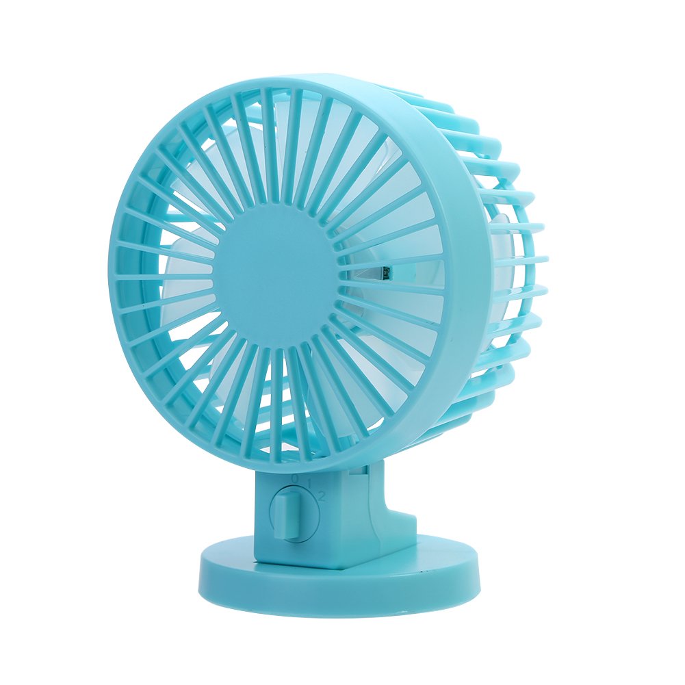 Kuuleyn Portable USB Rechargeable Mini Desk Fan - Handheld Electric Cooling Fan for Office, Home, and Travel - Quiet Personal Fan with 3 Speeds - Perfect for Summer, Workstation & Outdoor Use (Blue)