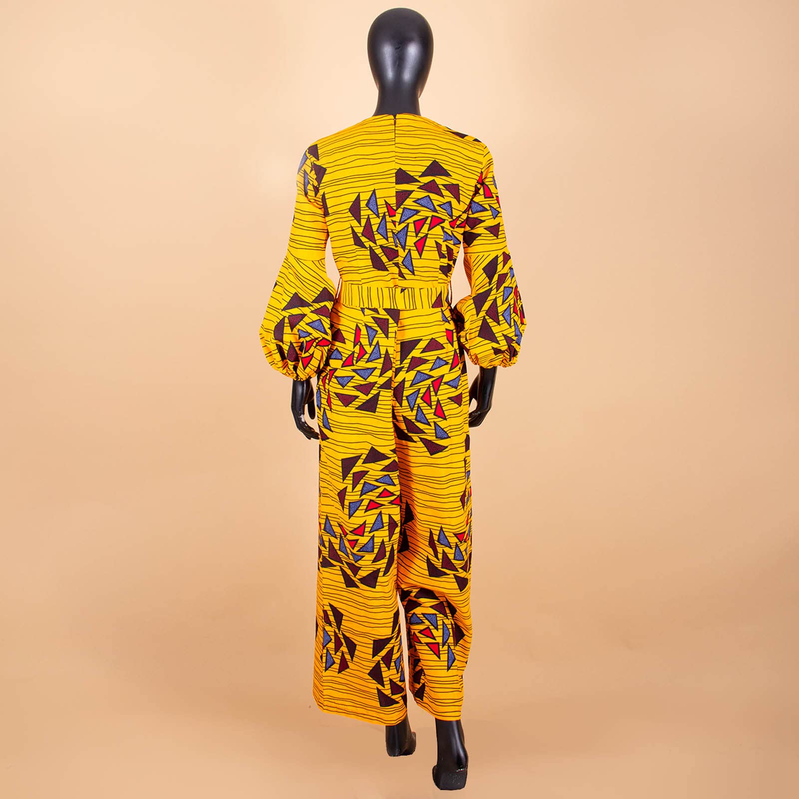 African Print Jumpsuit for Women - Plus Size Cotton Ankara Jumpsuit with Lantern Sleeves & Wide Leg | Casual Wear, Beach Outfit, Summer Fashion, Party Dress