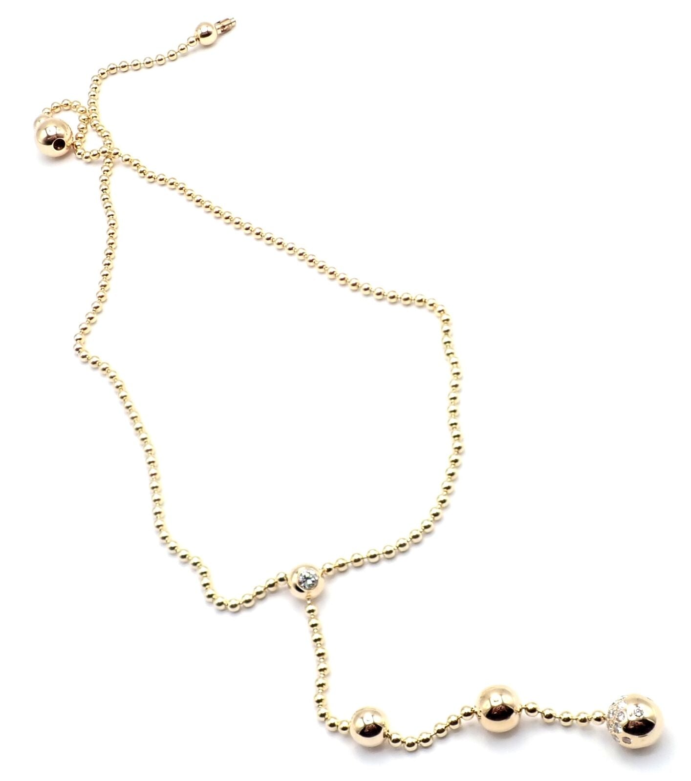 Authentic Cartier Draperie de Decollate 18k Yellow Gold Diamond Necklace for Women - Luxury Fine Jewelry Gift for Anniversary, Wedding & Special Occasions