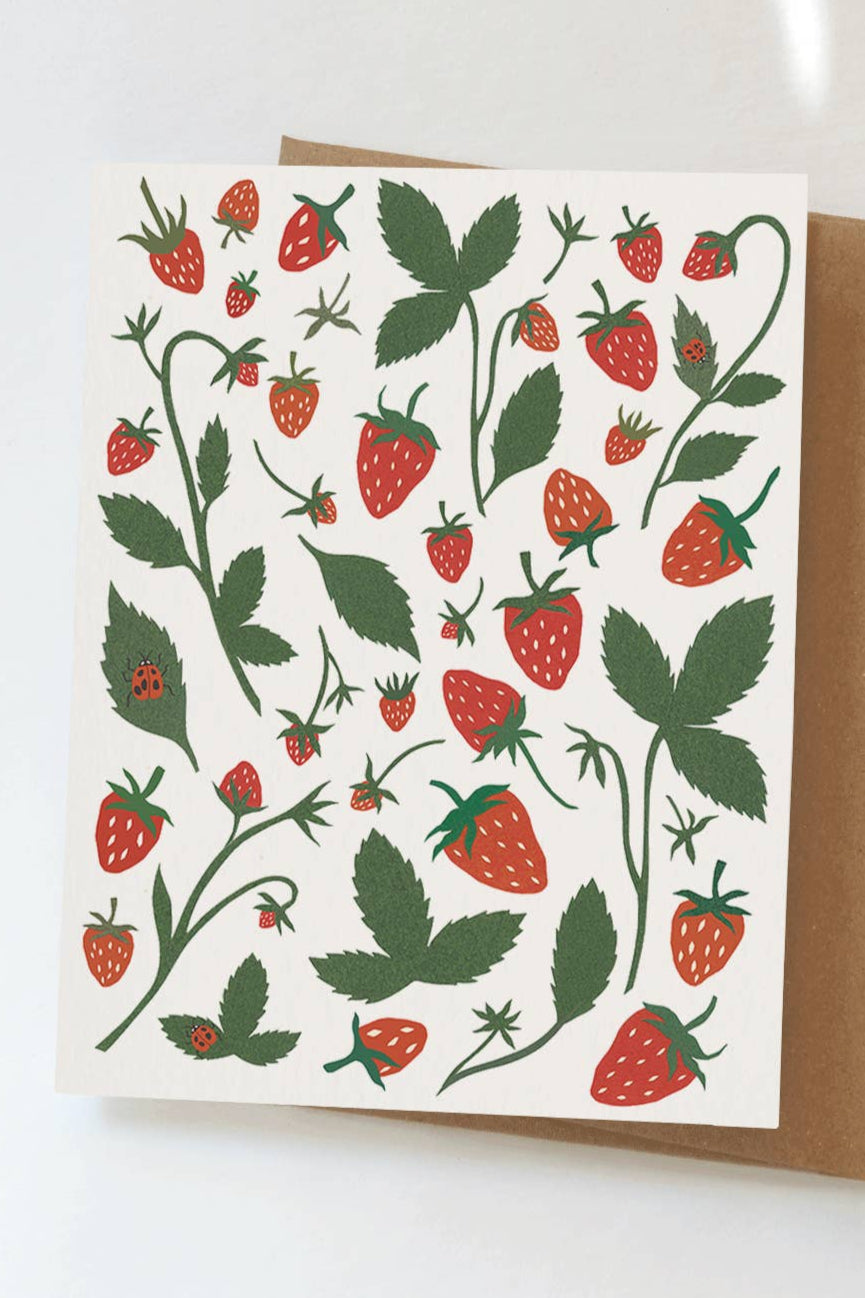 Beautiful Strawberry Greeting Card - Perfect for Birthdays, Anniversaries & Special Occasions | Handmade Floral Design | Ideal for Friends & Family