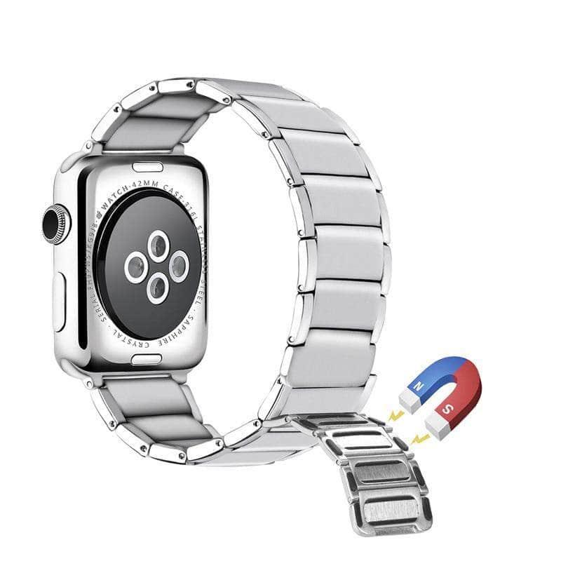 Premium Stainless Steel Magnetic Loop Strap for Apple Watch Series 2/3/4/5/6 (38mm/40mm/42mm/44mm) - Elegant & Secure Replacement Band for Workouts, Office & Everyday Wear