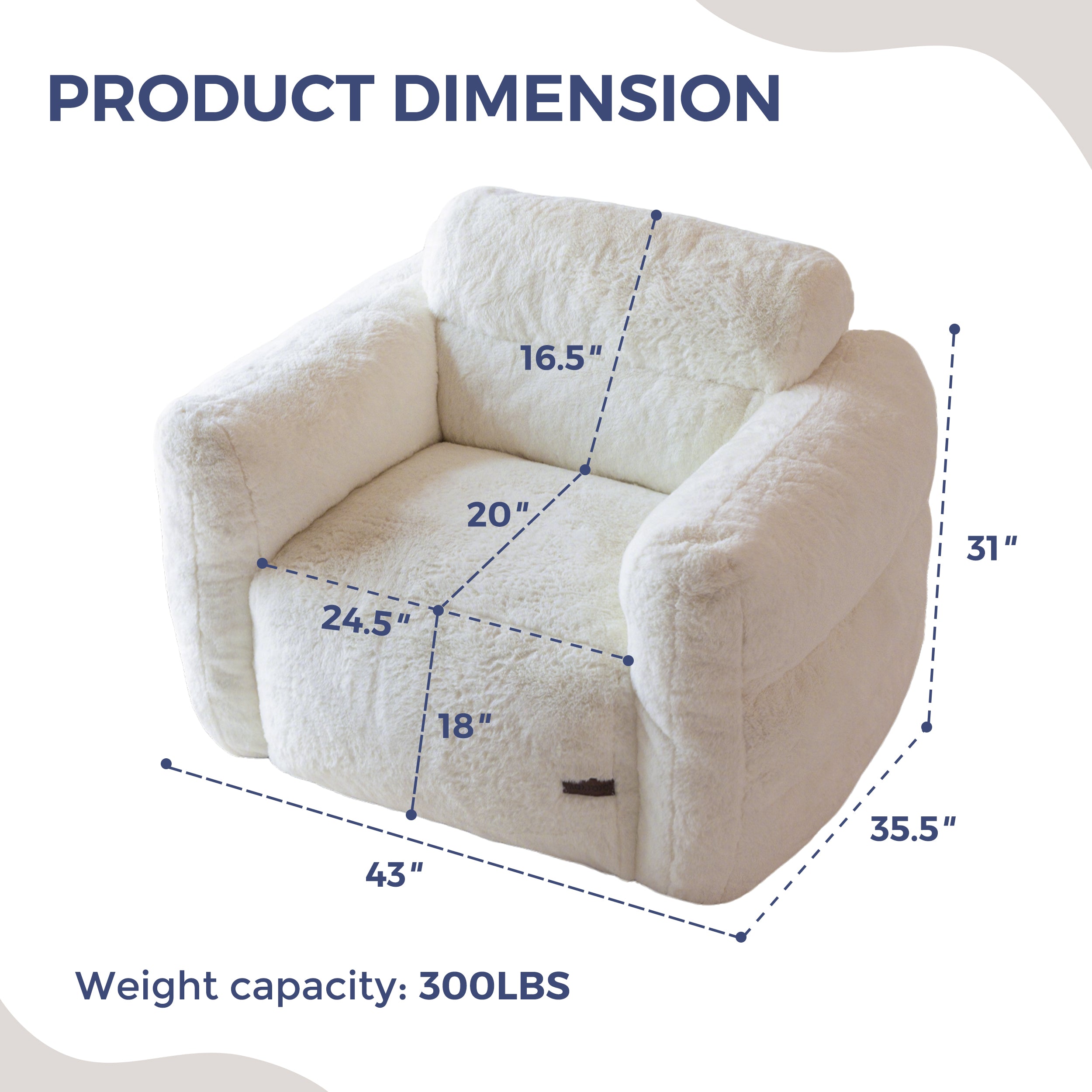 MAXYOYO Giant Bean Bag Chair for Adults - Ultra Soft Fluffy Oversized Floor Sofa | Cozy Reading Chair with Filler for Living Room & Bedroom (Beige) | Perfect for Relaxing, Gaming & Lounging