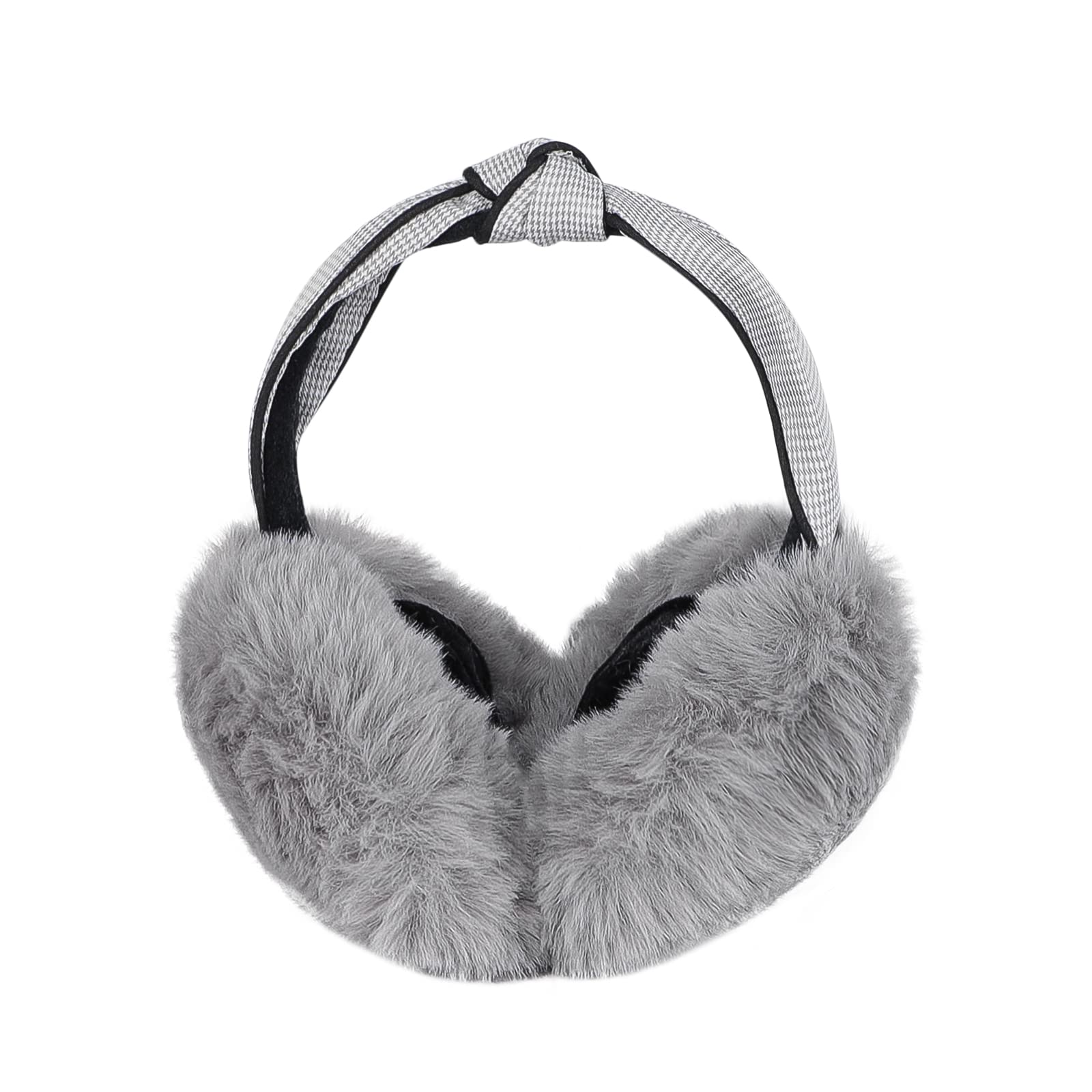 **Women's Fluffy Faux Fur Earmuffs – Winter Warm Ear Warmer, Soft Plush Adjustable & Foldable Headband for Cold Weather – Perfect for Skiing, Snowboarding & Outdoor Activities**