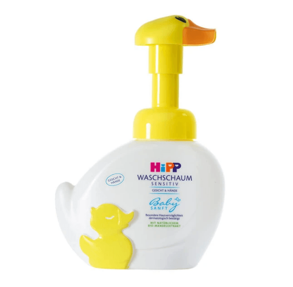 HiPP Baby Soft Sensitive Wash Foam for Newborns & Infants - Gentle Hypoallergenic Bath Foam with Organic Ingredients - 250ml (90119) - Perfect for Sensitive Skin & Daily Baby Care Routine