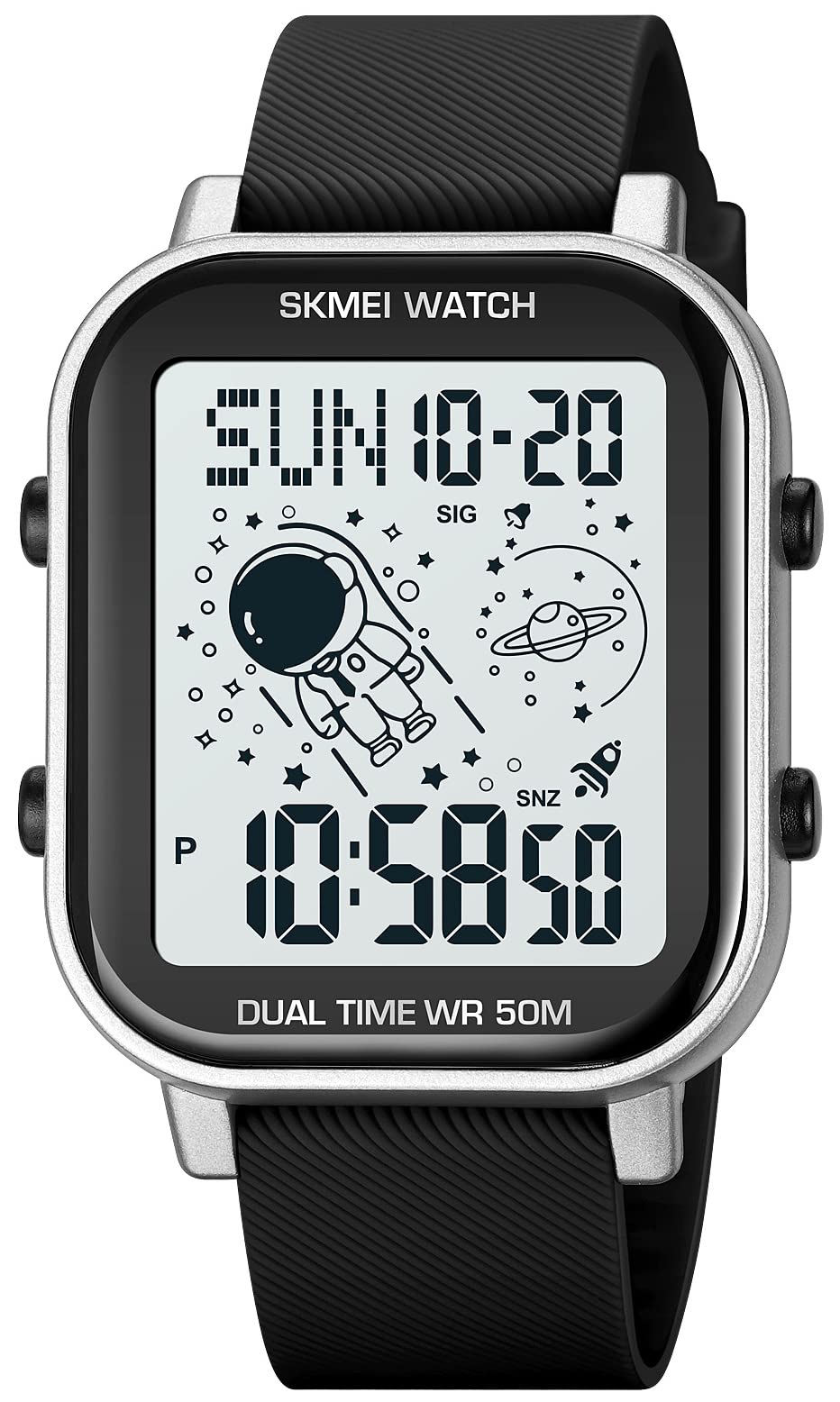 Men's Digital Sports Watch - 5Bar Waterproof Astronaut Style with Countdown for Outdoor & Fitness