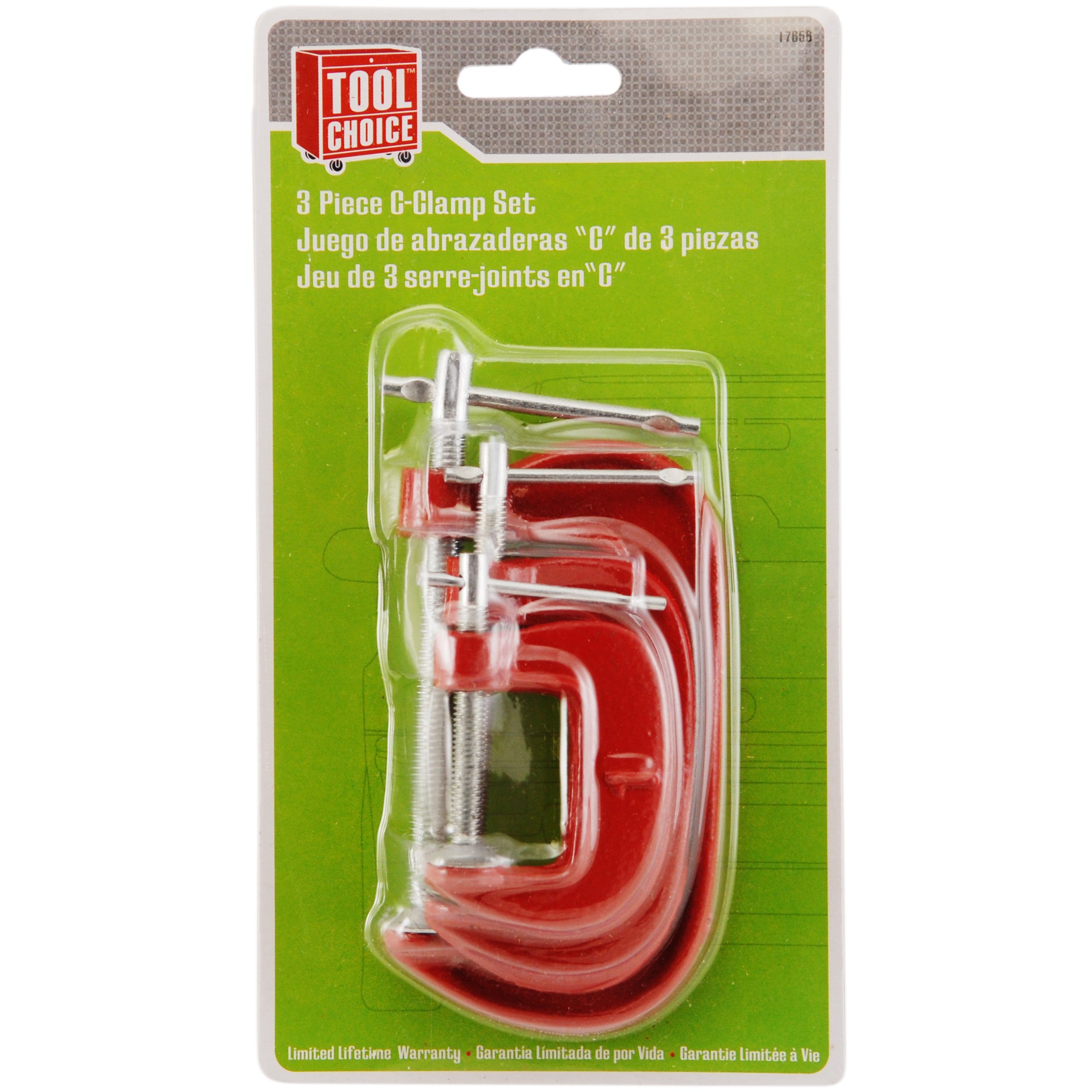 3-Piece C-Clamp Set - Heavy Duty Steel Clamps for Woodworking, Metalworking, and DIY Projects - Perfect for Home, Garage, and Workshop Use