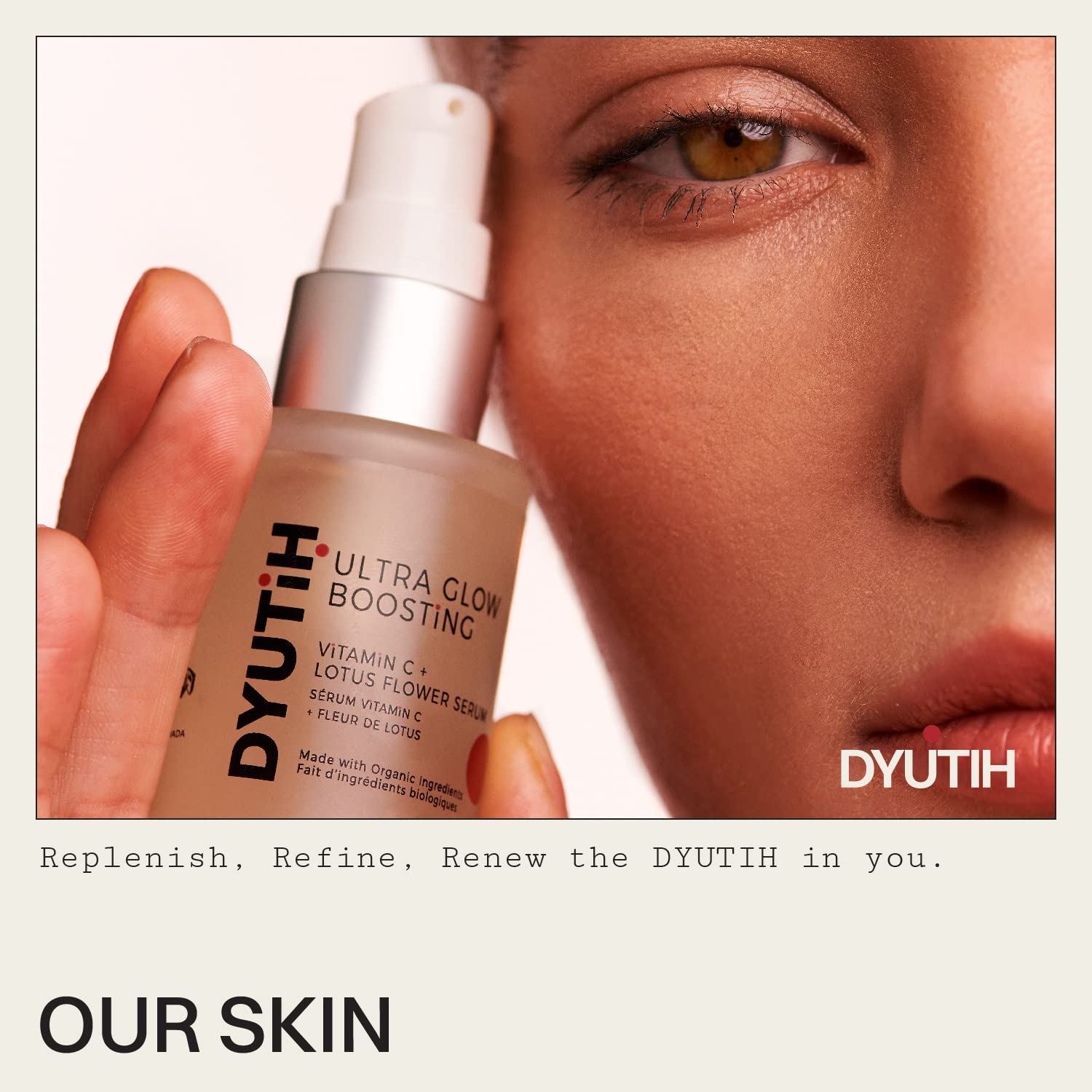 DYUTIH Organics ULTRA GLOW Vitamin C + Lotus Flower Serum - Cruelty-Free, Vegan, Plant-Based with Organic Ingredients (1 fl.oz) | Brightening Facial Treatment for Dull Skin & Anti-Aging Skincare Routine