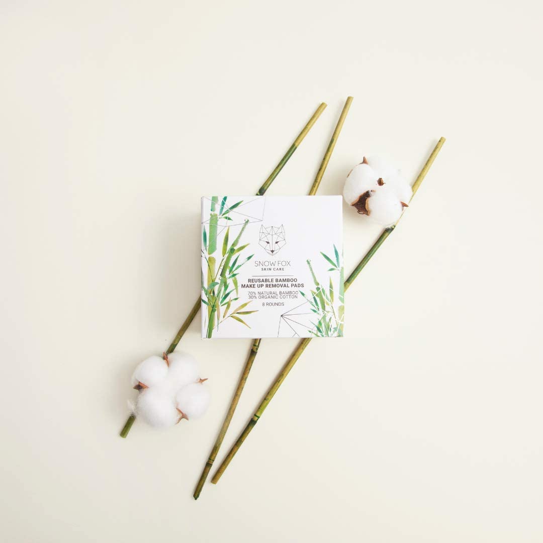 Organic Reusable Bamboo Cotton Makeup Remover Pads - Eco-Friendly & Gentle Facial Cleansing Pads for Makeup Removal, Skincare & Daily Face Wash - Perfect for Travel & Sustainable Beauty Routine