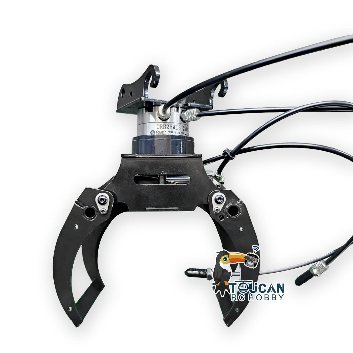 Upgraded MTM Metal Telescopic Boom Tiltable Bucket Claw for 1/14 946 EC380 RC Hydraulic Excavator | Heavy Duty Digging Attachment | Perfect for RC Construction Simulation & DIY Engineering Projects