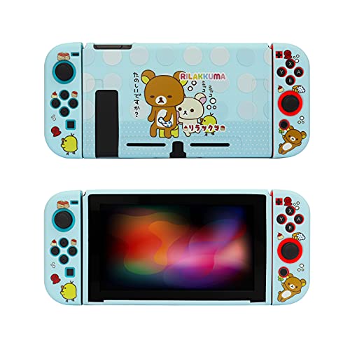 Cute Rilakkuma Soft Protective Case for Nintendo Switch - Shockproof Anti-Scratch Slim Cover for Nintendo Switch & Joy-Con - Perfect for Travel, Gaming at Home, and On-the-Go Protection