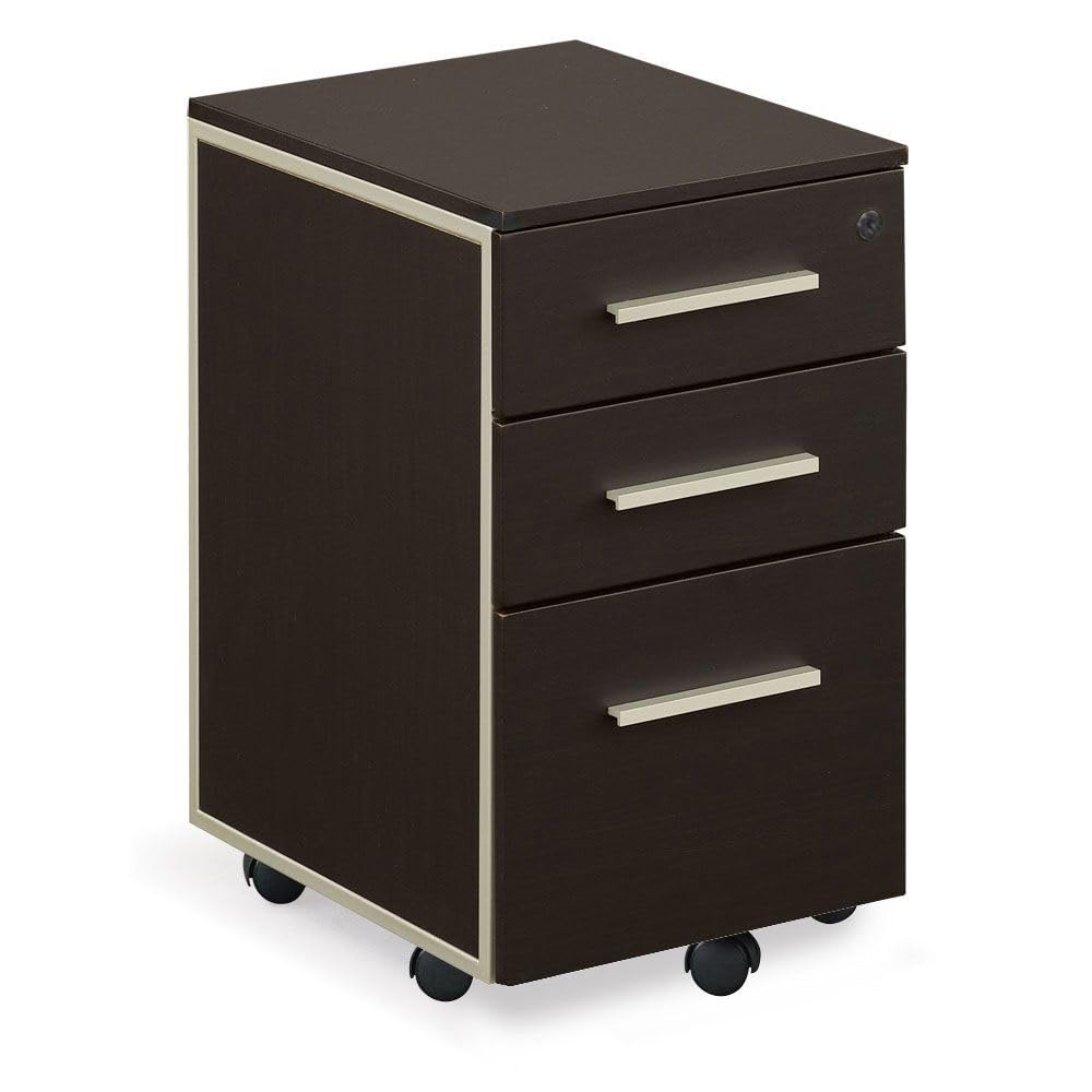 Modern L-Shaped Office Desk with Mobile Pedestal & Bookcase - Warm Ash Laminate, Brushed Nickel Handles - Space-Saving Workstation for Home Office, Gaming Setup or Small Business Workspace