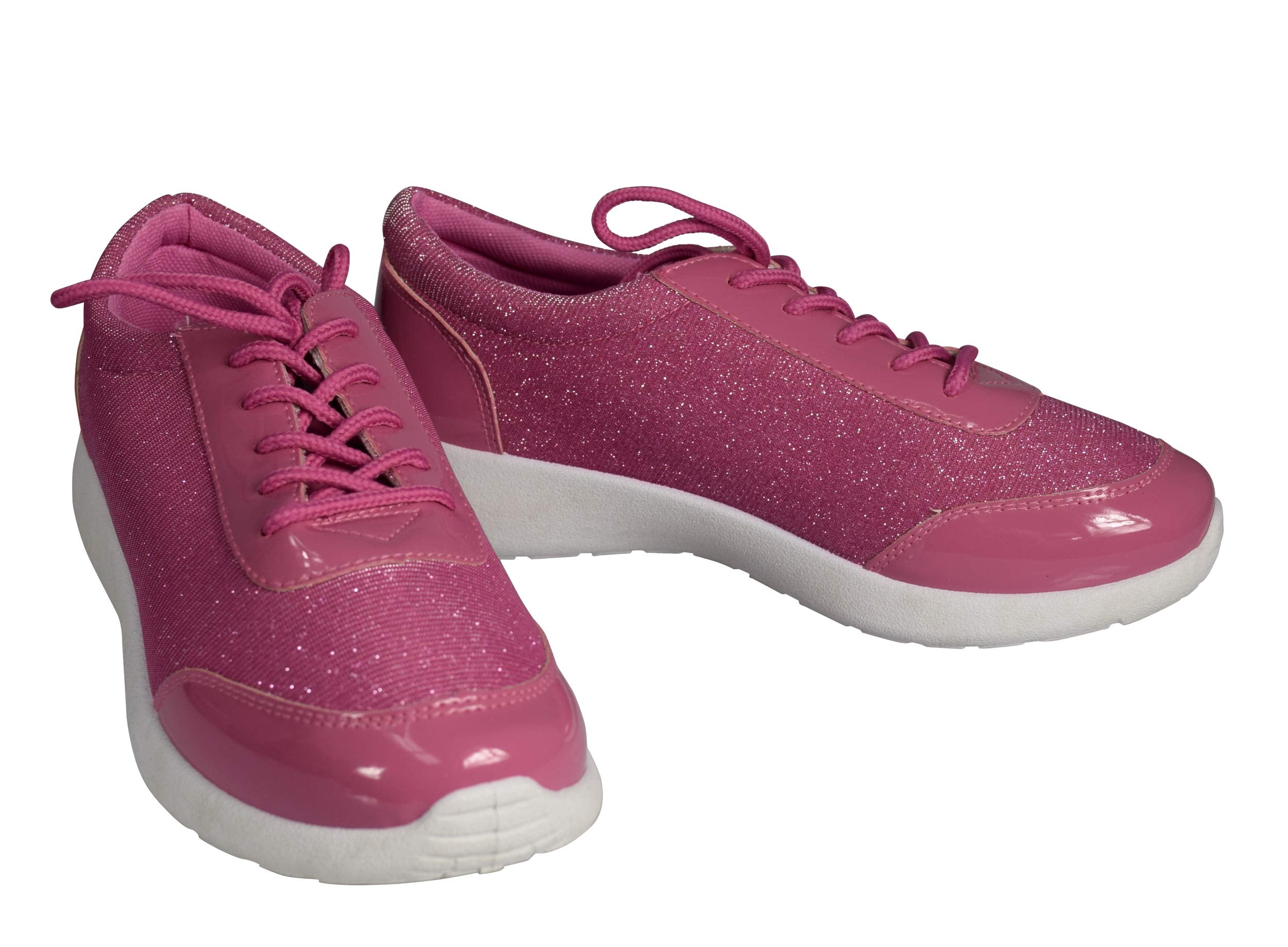 Sparkling Glitter Lace-Up Platform Sneakers for Women - Comfortable Elastic Casual Shoes for Party, Dance & Everyday Wear