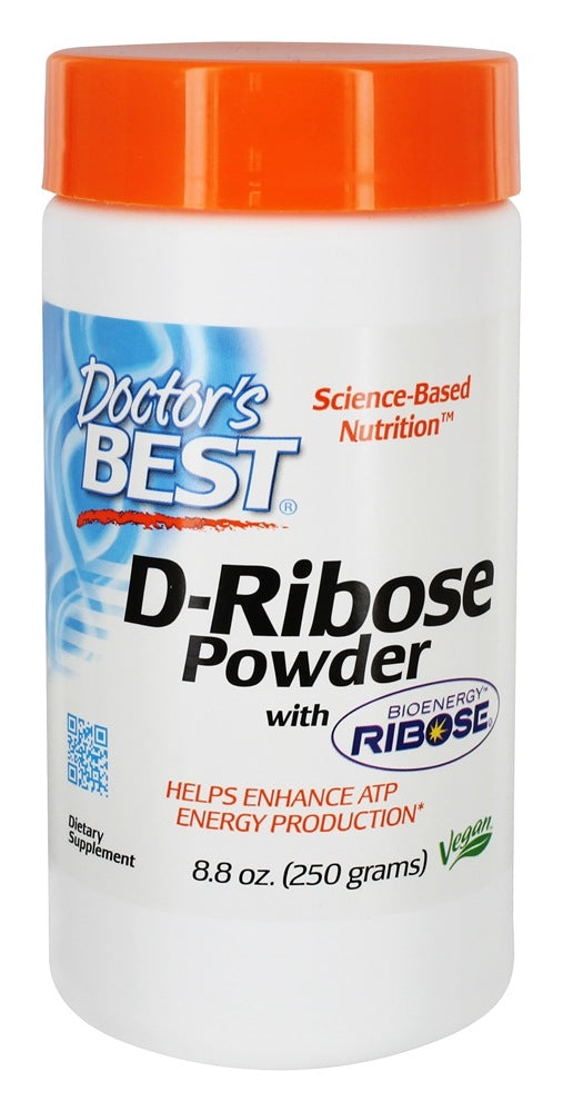 Doctor's Best D-Ribose Powder 250g - Pure Energy Supplement for Athletes, Heart Health & Post-Workout Recovery