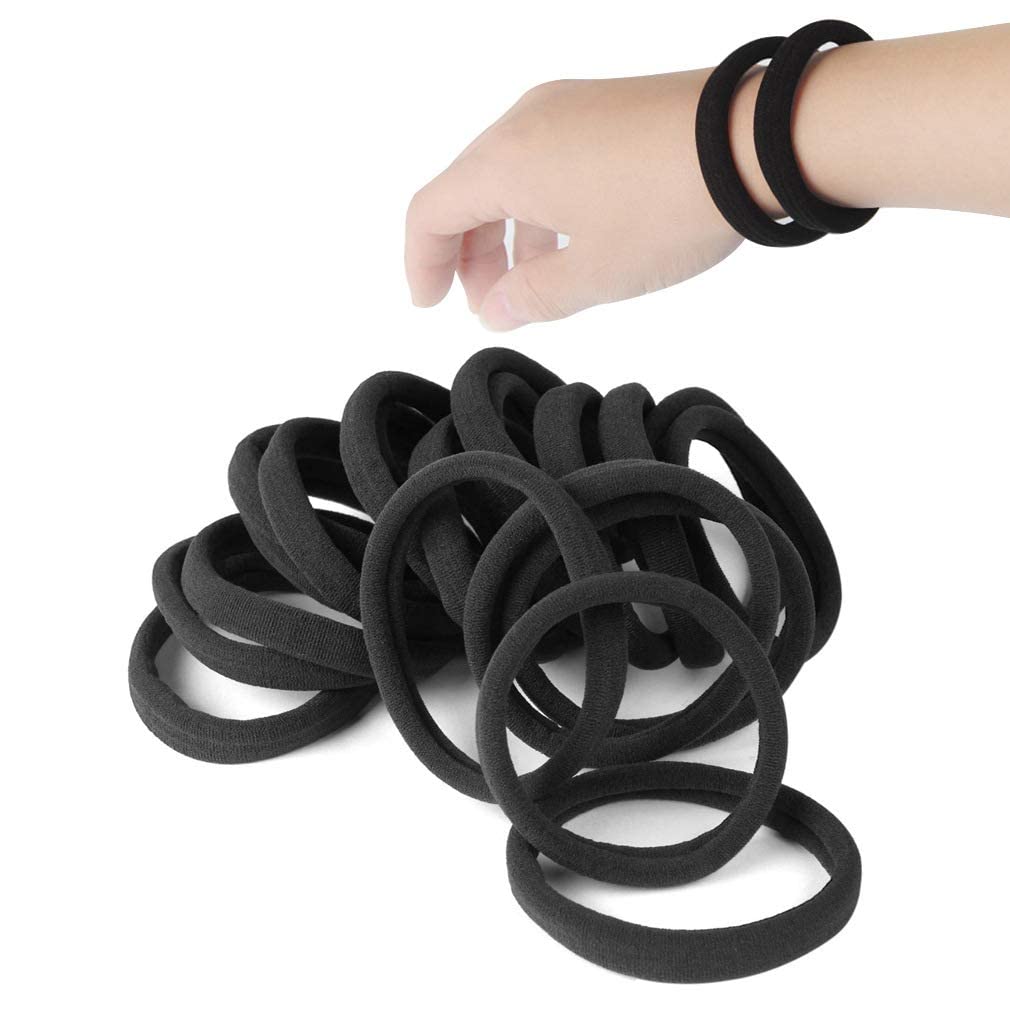 12 PCS Black Metal Hair Clips & 12 PCS Black Hair Bands Set - Tic Tac Hair Pins for Women, Girls & Kids - Hair Styling Accessories for School, Work & Everyday Use