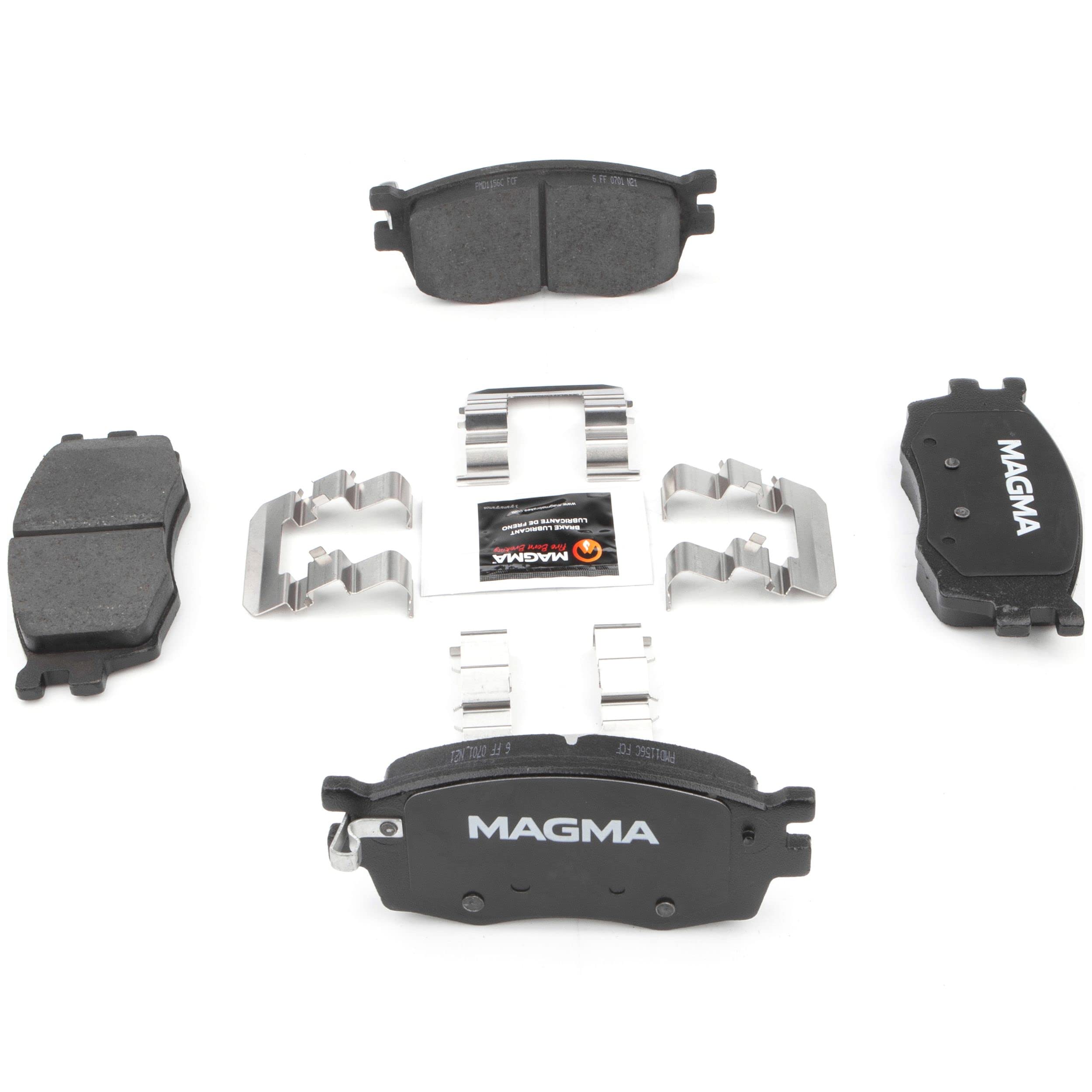 Premium MAGMA PMD1156C Ceramic Brake Pads for Front Wheels - High-Performance Braking, Low Noise & Dust - Perfect for Daily Commuting, Highway Driving & Performance Vehicles