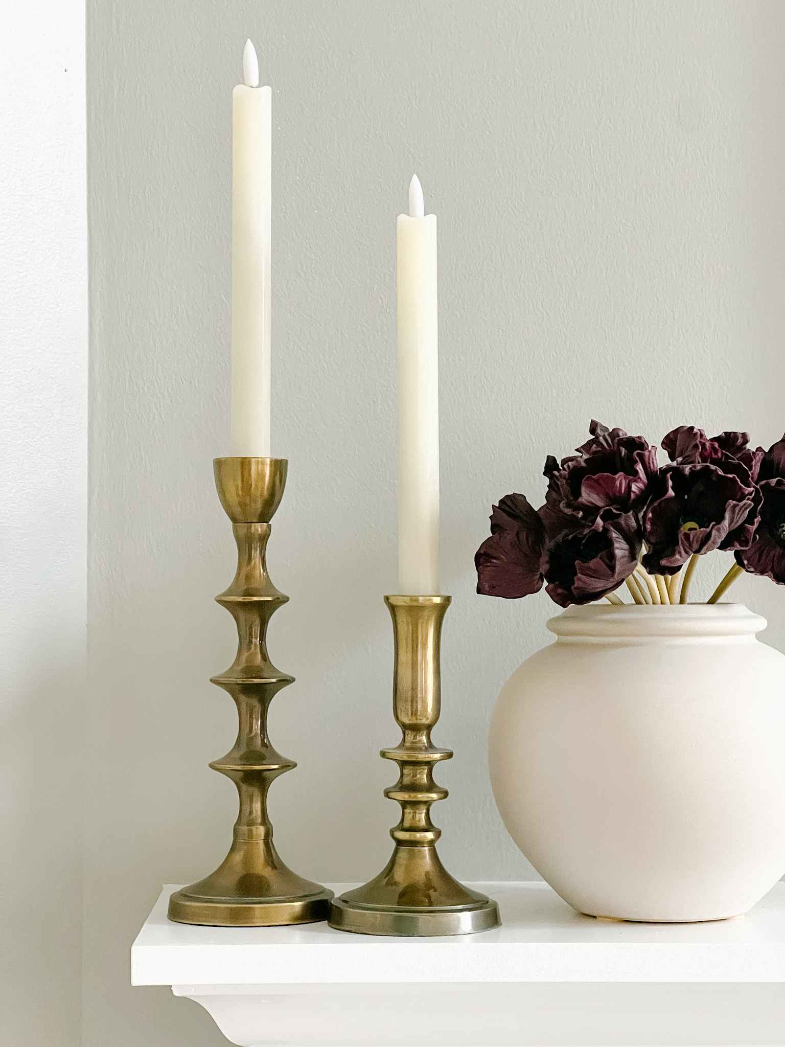 Elegant Home Altar Taper Candle Holders Set of 2 - Perfect for Religious Ceremonies, Meditation & Home Decor