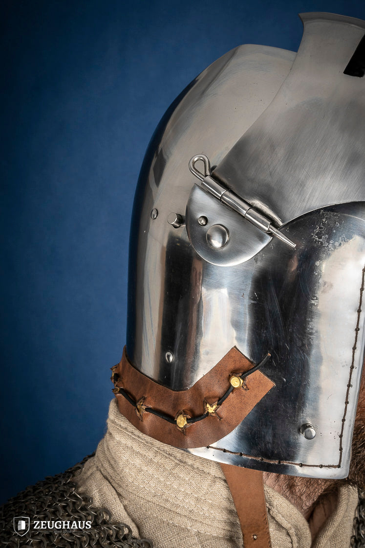 2mm Polished Bascinet Helmet - Medieval Knight Armor Replica for LARP, Cosplay & Historical Reenactment