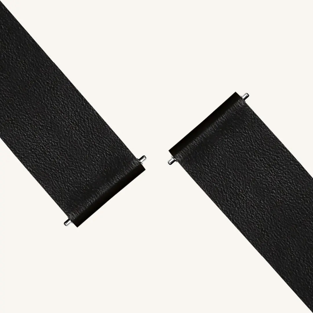 Premium Black Leather Watch Band for Men & Women - Durable & Stylish Replacement Strap - Perfect for Apple Watch, Samsung, Fitbit & More - Ideal for Work, Gym & Everyday Wear