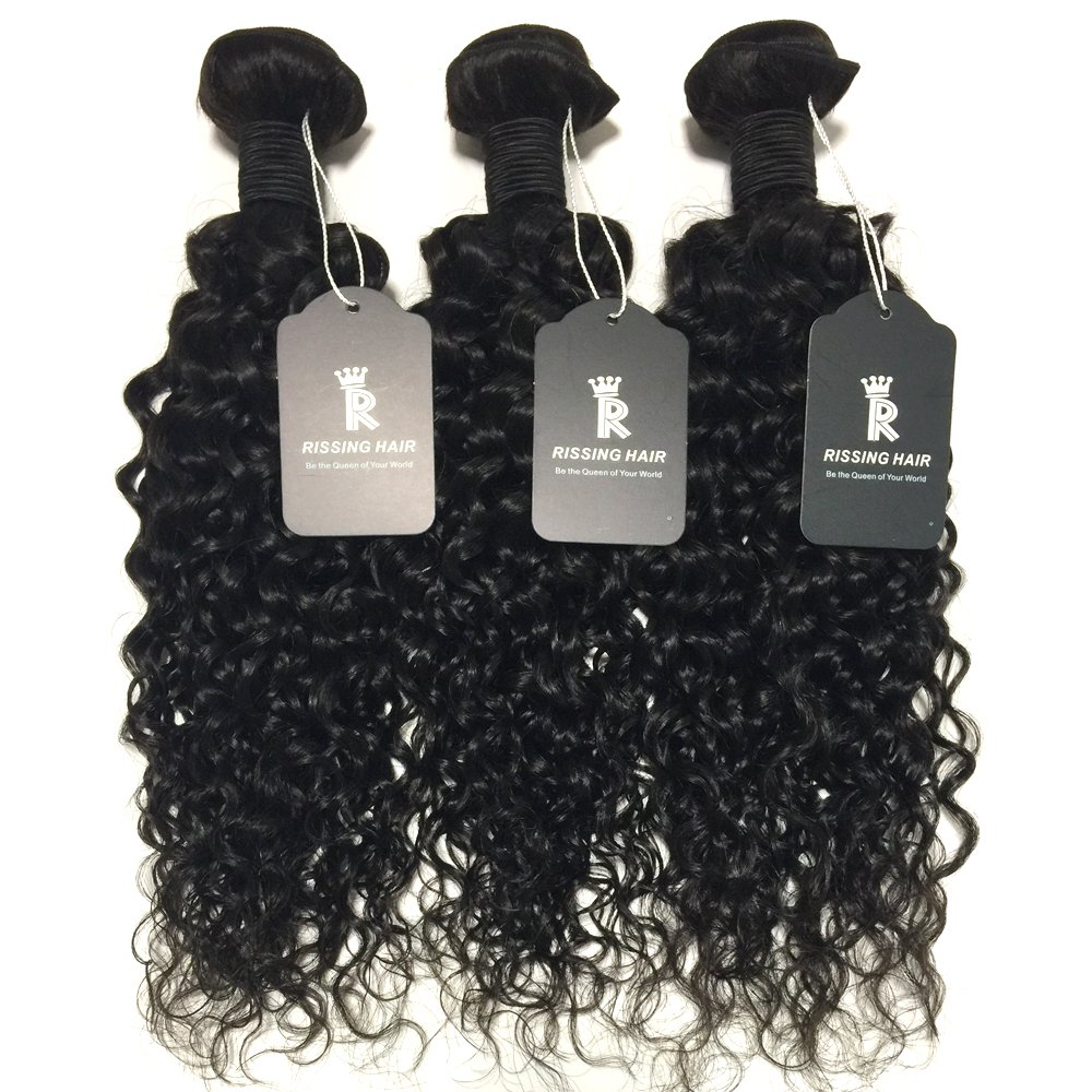 Brazilian Deep Wave Curly Hair Bundles with 360 Lace Frontal - 3 Bundles (18