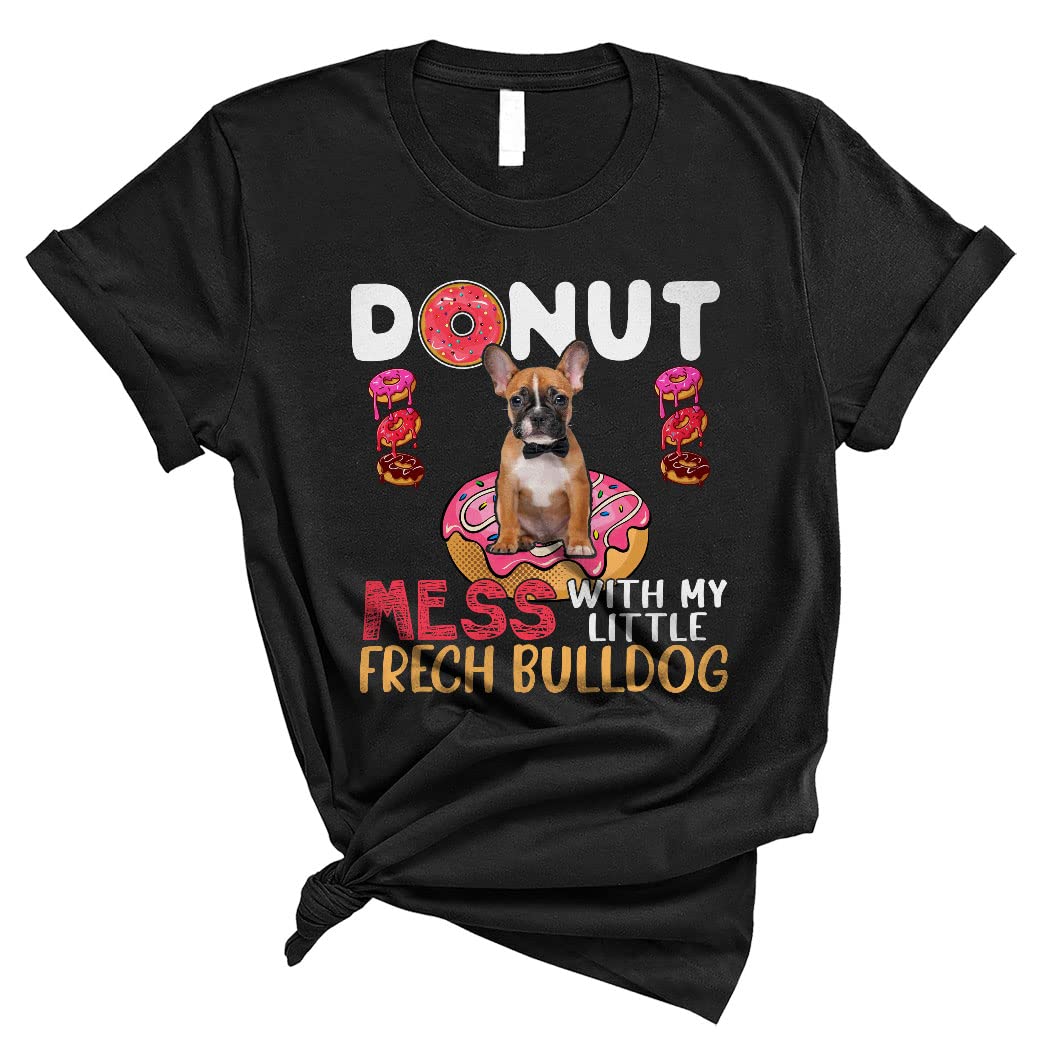 Funny French Bulldog Donut Lover T-Shirt - Cute Dog Owner Gift for Men & Women - Perfect for Casual Wear, Dog Parks & Gifts