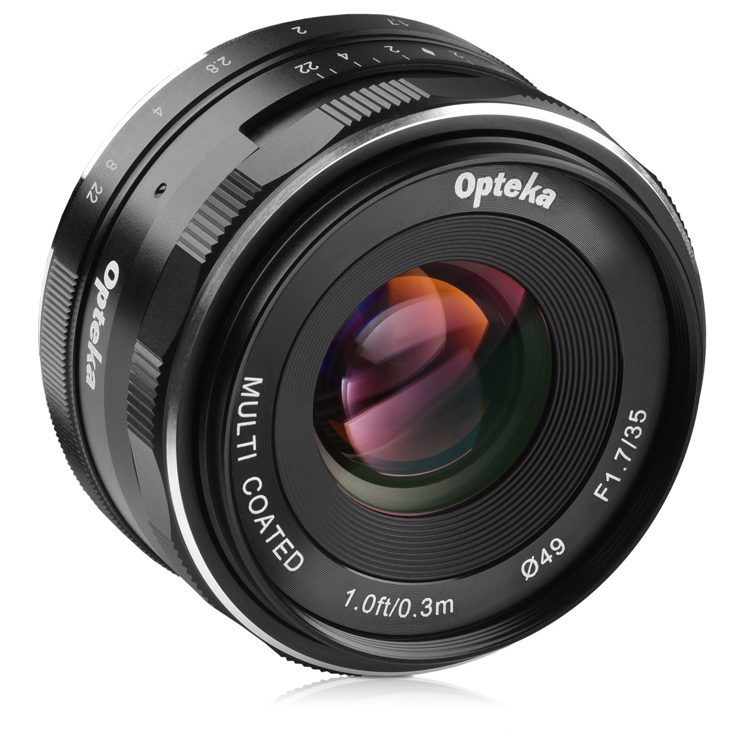 Opteka 35mm f/1.7 HD MC Manual Focus Prime Lens for Canon EF-M Mount APS-C Digital Cameras - Perfect for Portrait, Street & Low Light Photography