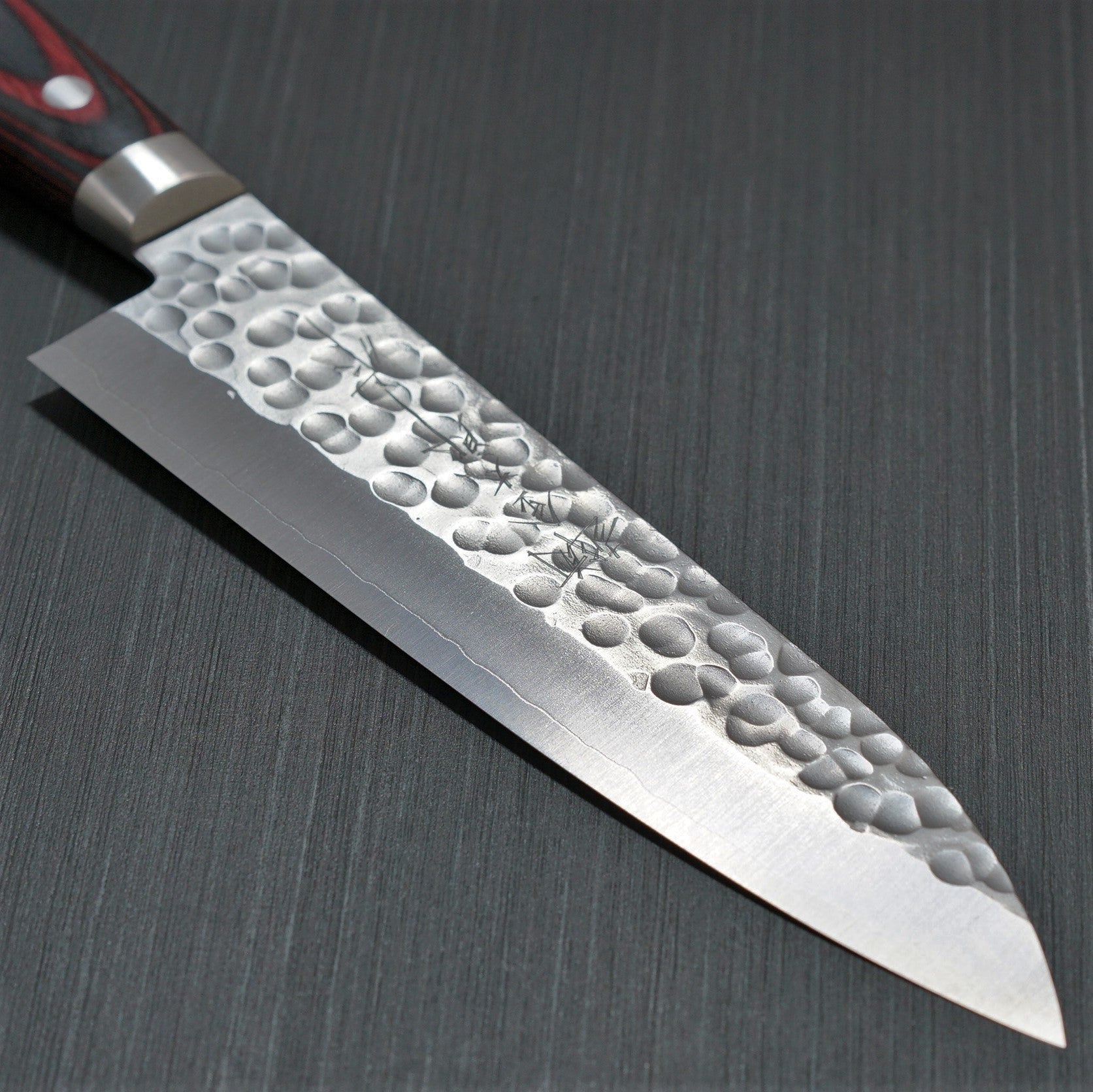 Premium Yoshimi Kato SG2 Hammered Gyuto Chef Knife 180mm - Japanese Damascus Steel Kitchen Knife with Red Pakkawood Handle - Perfect for Sushi, Meat Cutting & Professional Cooking