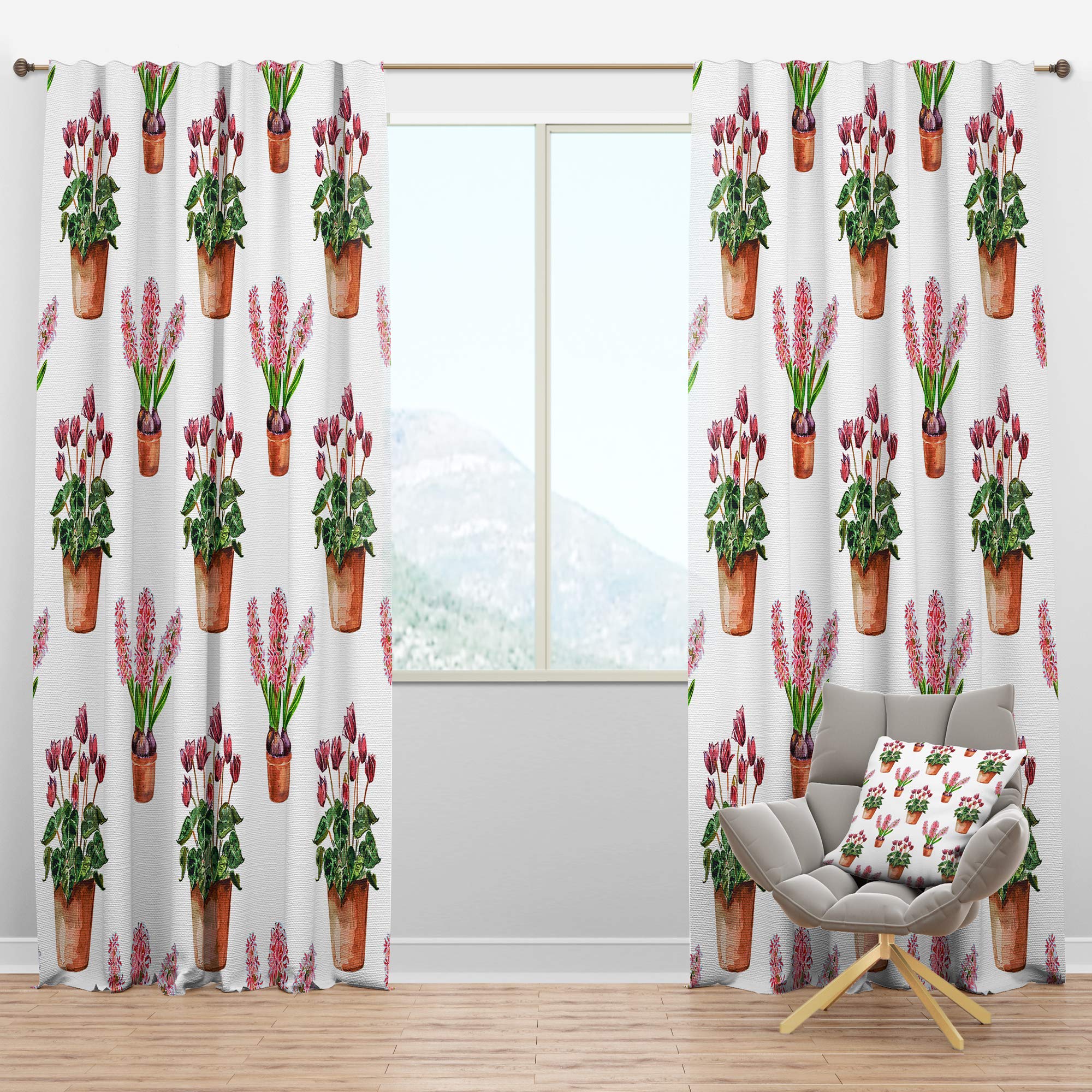 DesignQ Blackout Curtains 'Home Flower' - Thermal Insulated Bedroom & Living Room Curtains - Single Panel 52x84 Inches - Perfect for Light Blocking, Privacy & Energy Efficiency