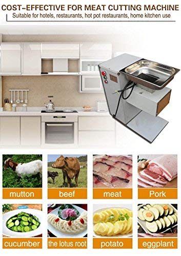 Commercial Electric Meat Slicer 1100 LB/H - Stainless Steel Deli & Fresh Meat Cutter Machine with 4MM Blade - Heavy Duty Food Processor for Restaurants, Catering & Home Kitchens - Perfect for Slicing Deli Meats, Cheese, Vegetables & Bread (110V)