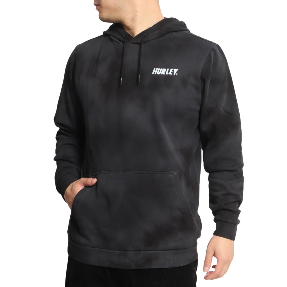 Hurley Fastlane Tie-Dye Summer Pullover Hoodie for Men - Black Medium | Beachwear, Casual Streetwear & Summer Vacation Outfit