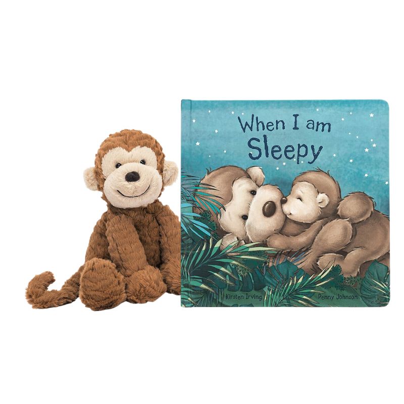 When I Am Sleepy Book & Fuddlewuddle Monkey - Bedtime Story for Kids, Cuddly Plush Toy for Toddlers - Perfect for Bedtime Reading and Comforting Sleep
