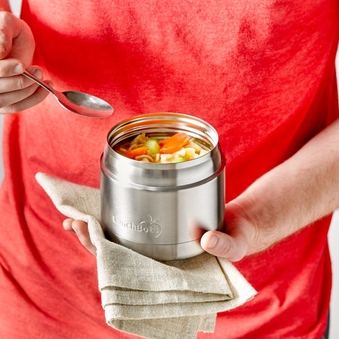 LunchBots 12 oz Stainless Steel Wide Insulated Food Container - Perfect for School Lunches, Office Meals & Picnics