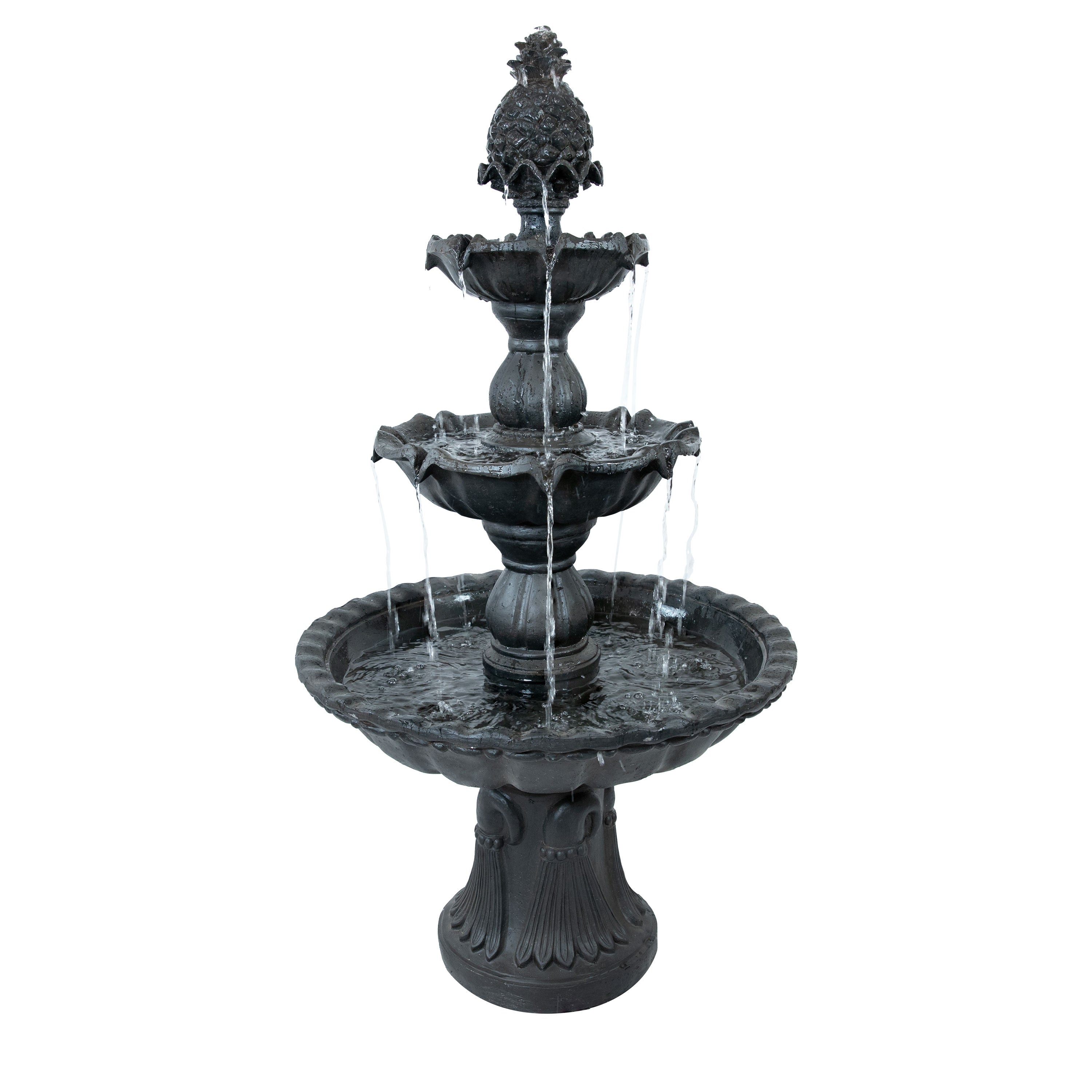Sunnydaze 3-Tier Outdoor Water Fountain for Garden - Relaxing Garden Decor with Cascading Waterfall - Perfect for Patio, Yard, and Backyard Landscaping