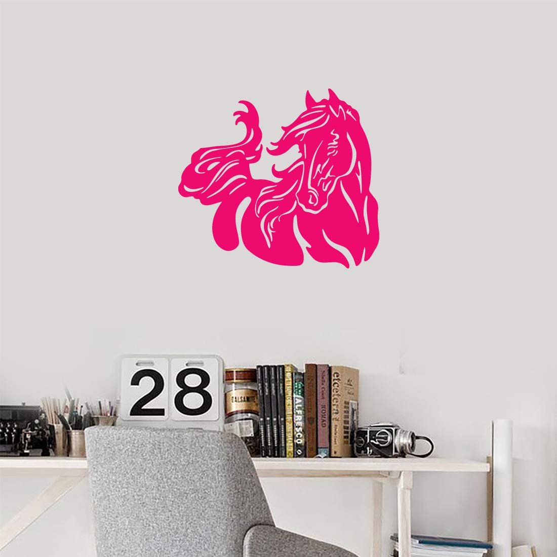 Premium Waterproof Vinyl Decal Stickers - Pink Horse Design (Set of 2) for Laptop, Phone, Helmet, Car Window, Bumper, Mug, Cup, Door & Wall Decoration - Perfect for DIY Crafts, Home Decor, and Personalized Gifts