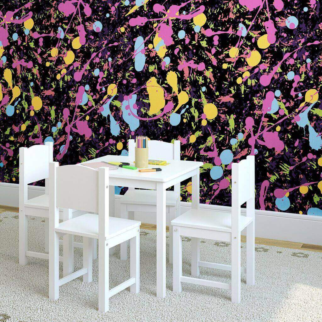Yellow and Green Abstract Peel and Stick Removable Wallpaper for Kids - Easy DIY Nursery, Bedroom, Playroom Decor - Waterproof & Reusable Wall Decals for Home Decorating