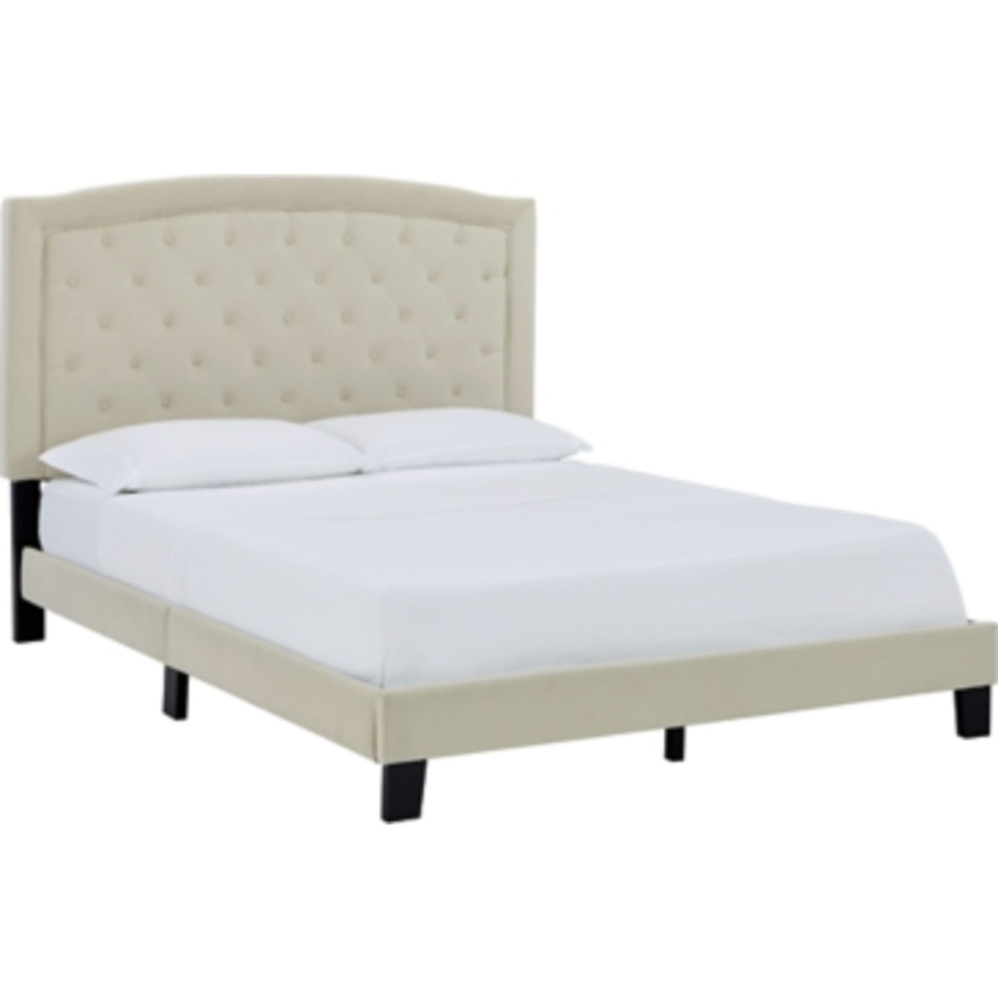 Adelloni Queen Size Bed Frame - Modern Platform Bed with Upholstered Headboard, Sturdy Wooden Slats - Perfect for Bedroom, Guest Room, or Dorm