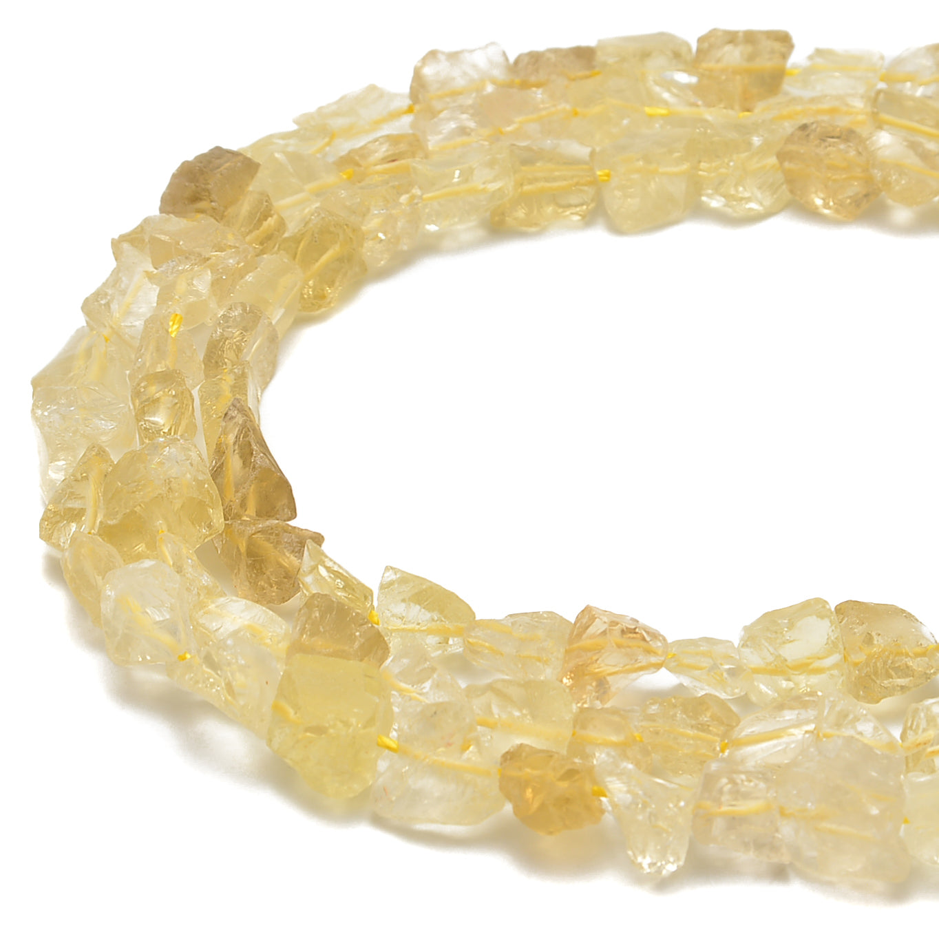 Natural Lemon Quartz Rough Nugget Beads - 6-13mm Side Drill Chunks - 15.5 Inch Strand for Jewelry Making, DIY Crafts & Healing Crystals